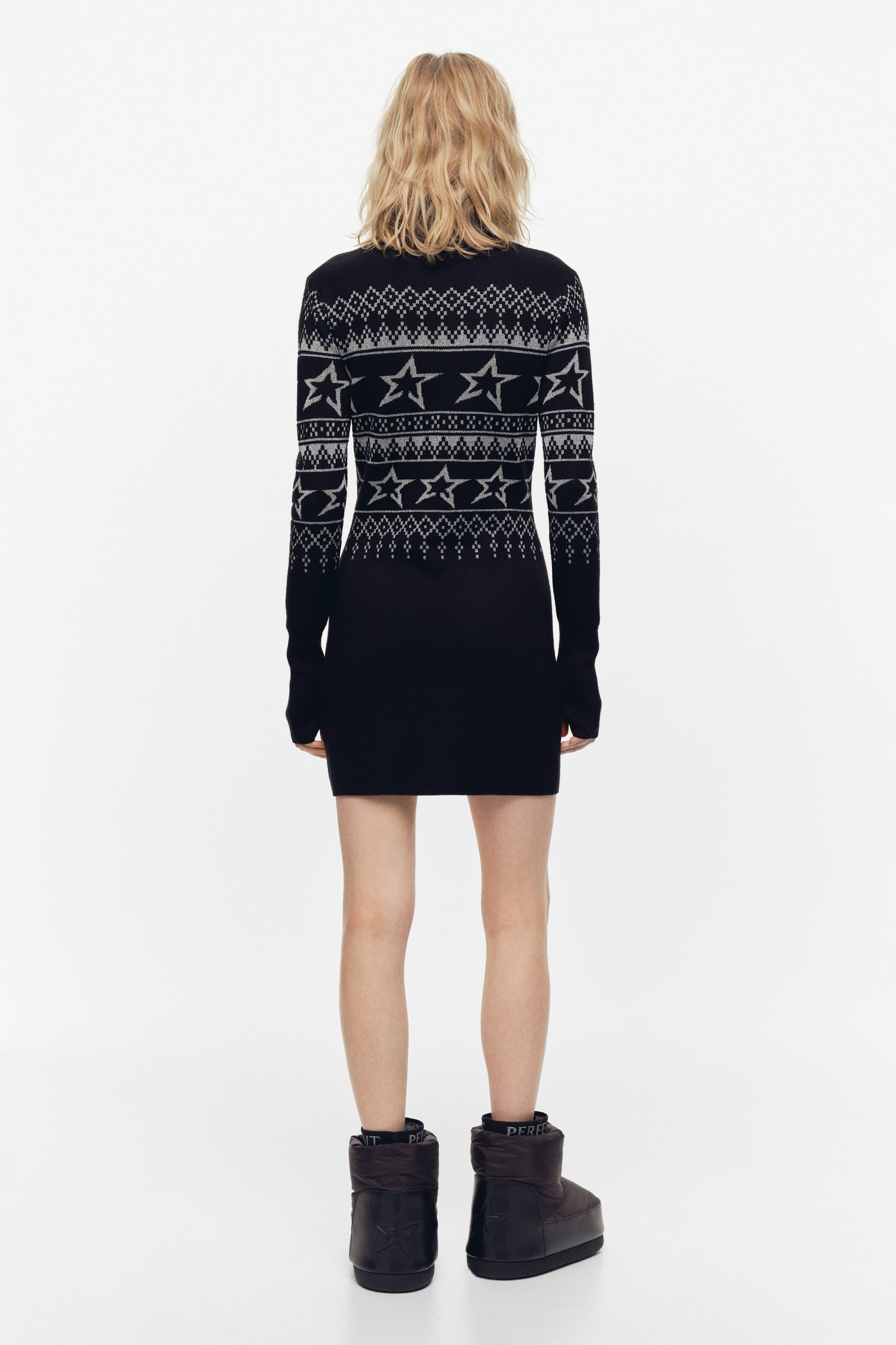 View larger image: Jacquard-knit merino wool-blend dress - Black - Ladies | H&M 4