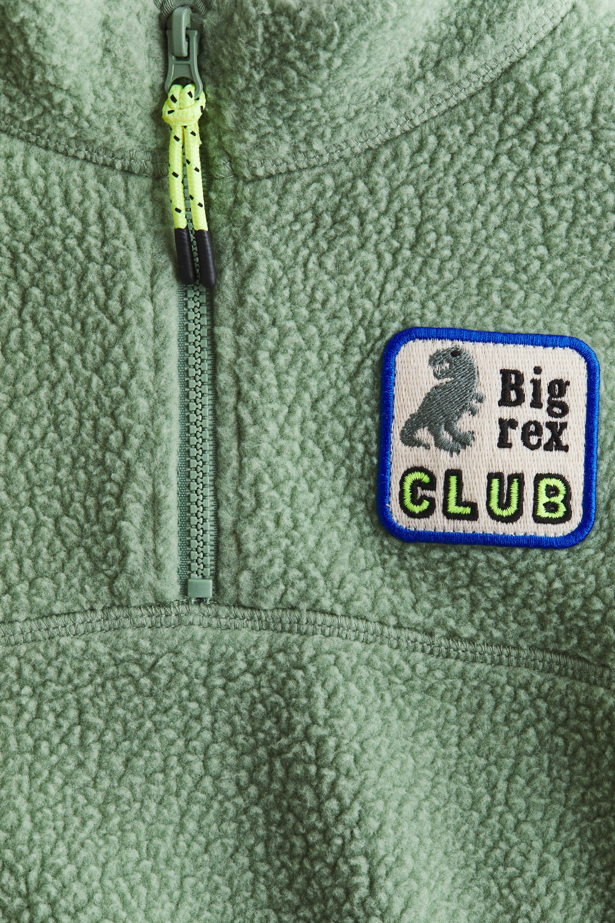View larger image: Zip-top teddy sweatshirt - Green/Dinosaur - Kids | H&M GB 5