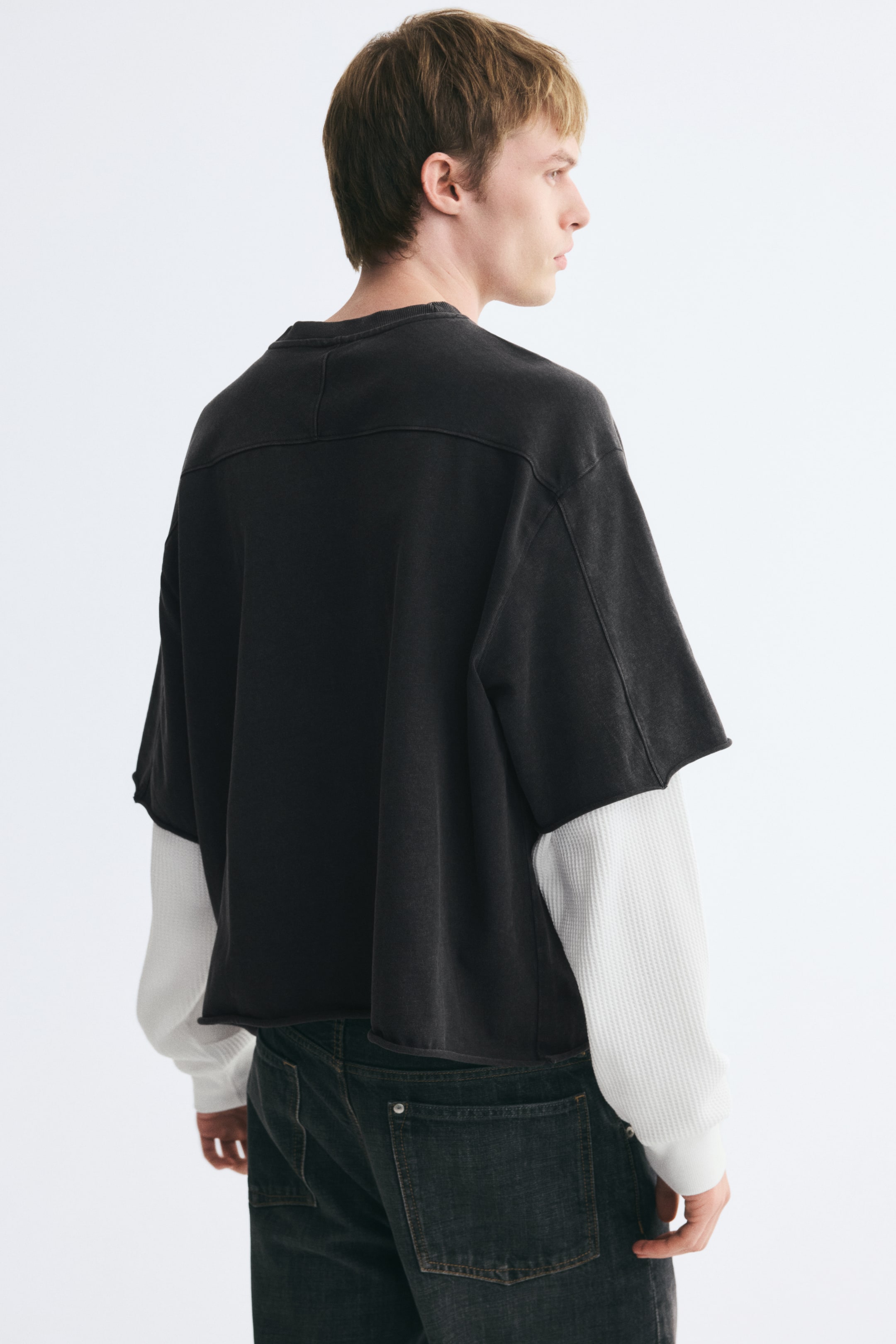 Oversized-Fit Layered Long-Sleeved T-Shirt