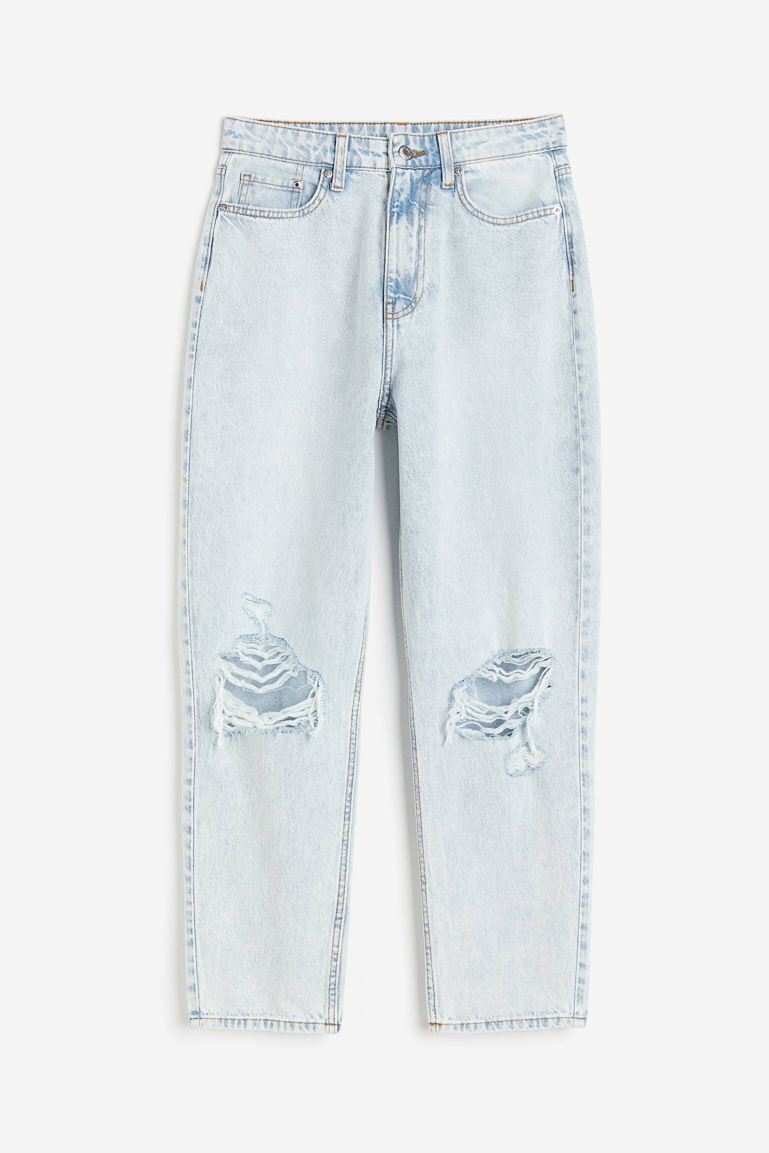 Mom Loose Fit Ultra High Ankle Jeans - Pale denim blue/White/Denim blue/Light denim blue/Dark grey/Dark grey - 2