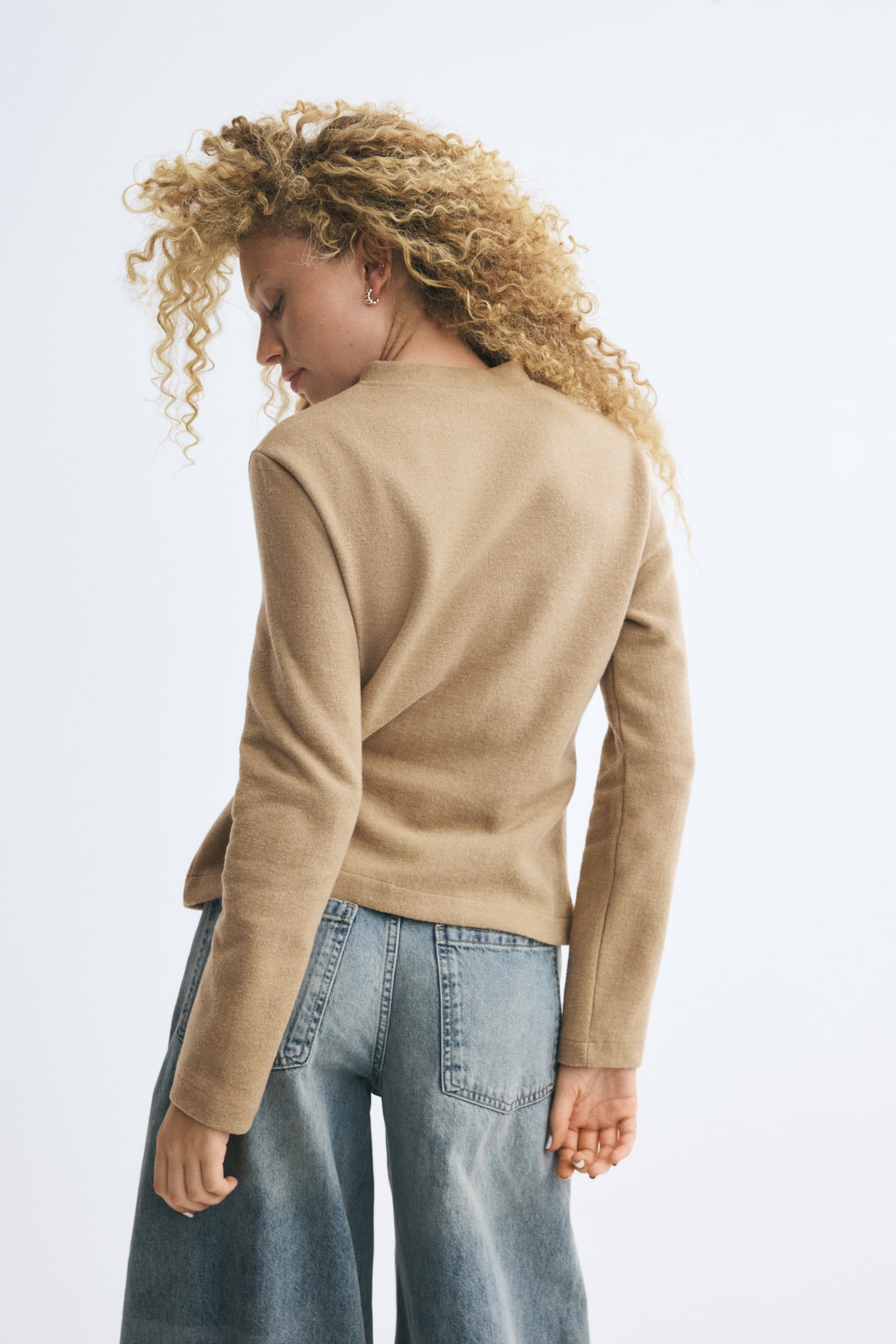 Женский кардиган H&M Knot-Button, цвет: Бежевый — фото 4