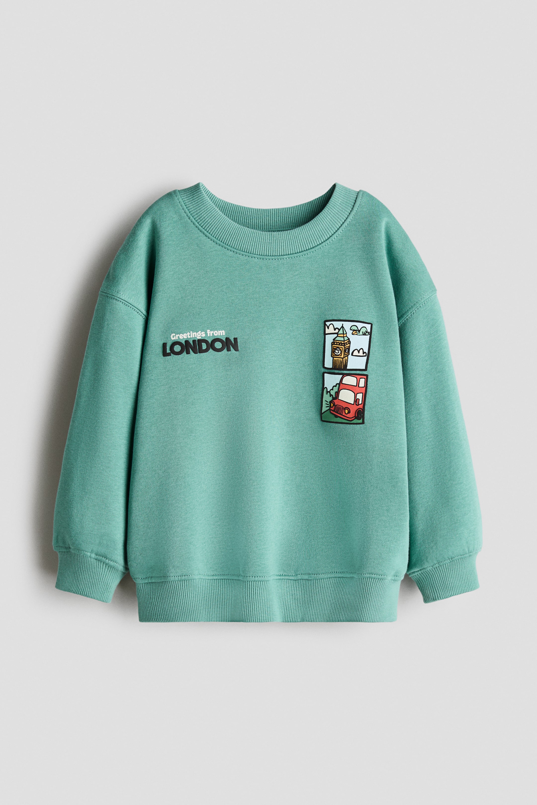 Agrandir l'image: Sweat imprimé - Vert/London - ENFANT | H&M FR 1