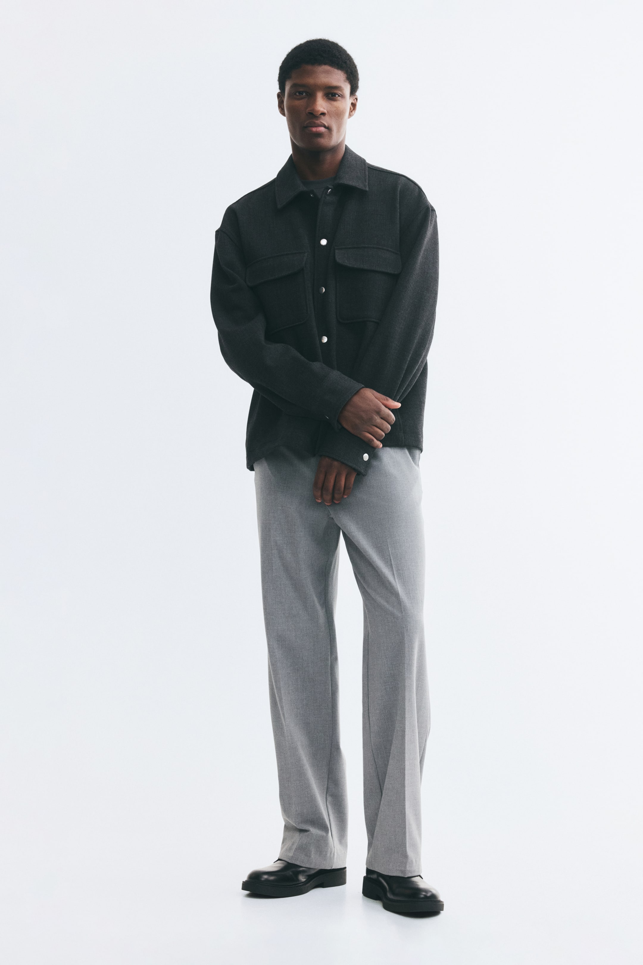 查看大圖: 休閒剪裁長褲 - 淺灰色 - Men | H&M HK 1