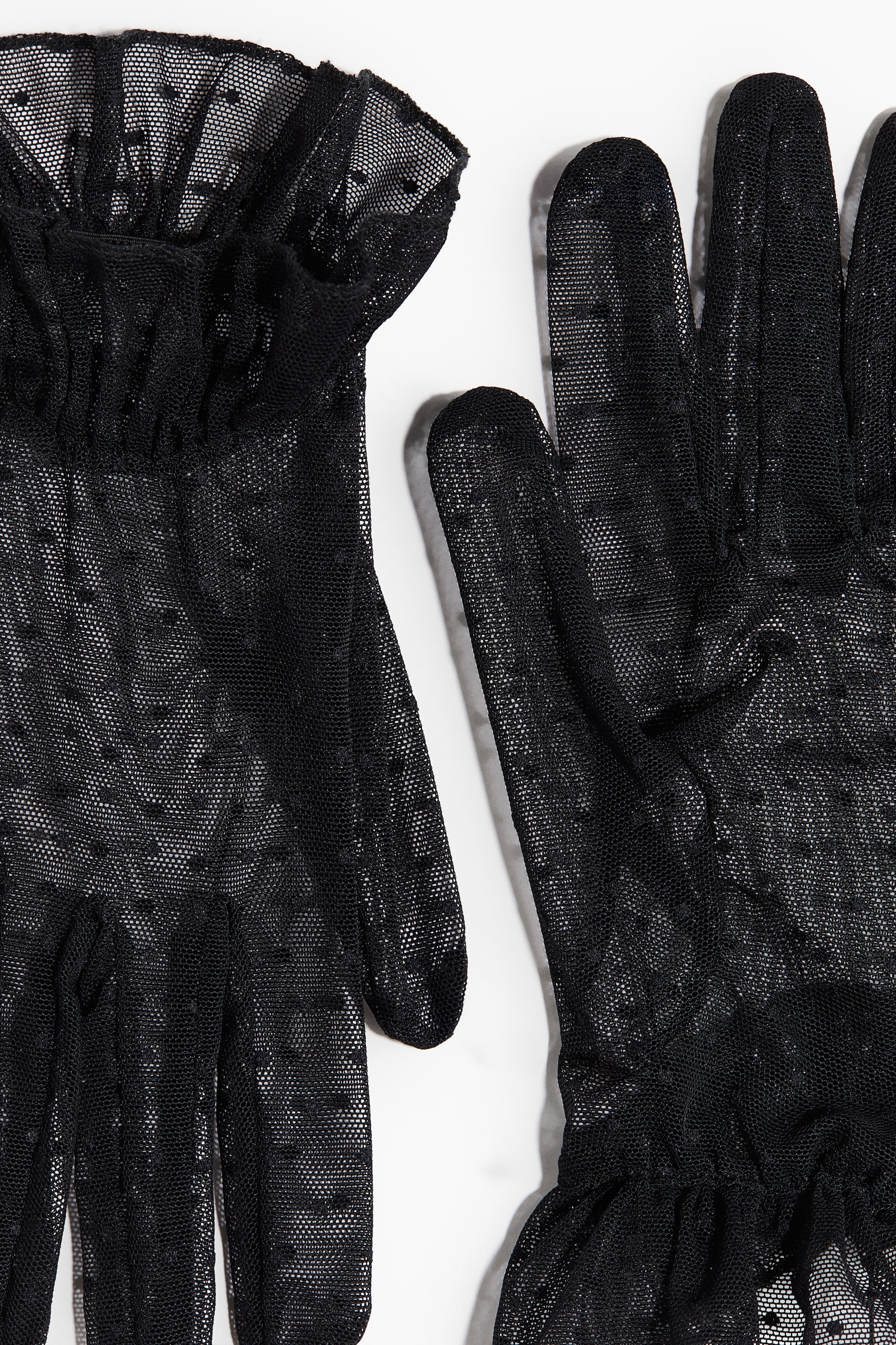 Ampliar la imagen: Guantes de malla con olanes - Negro - Ladies | H&M MX 3