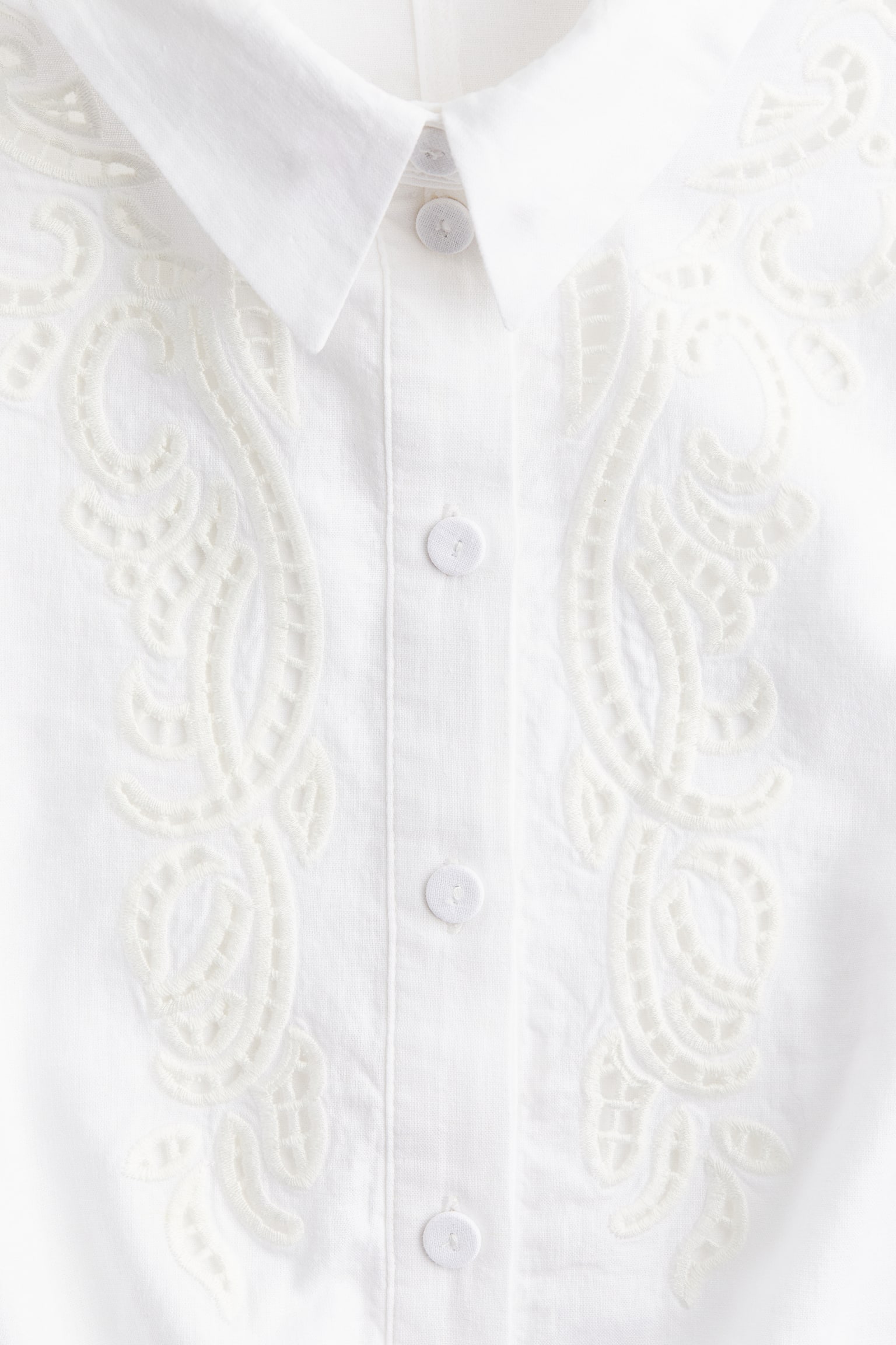 Broderie anglaise blouse - White - 5