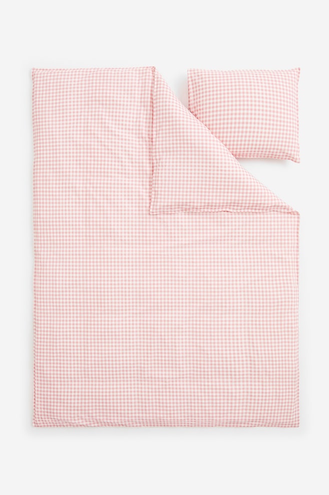 Enkelt sengesett med mønster - Rosa/Smårutet/Mørk grå/Rutet/Grønn/Smårutet - 3