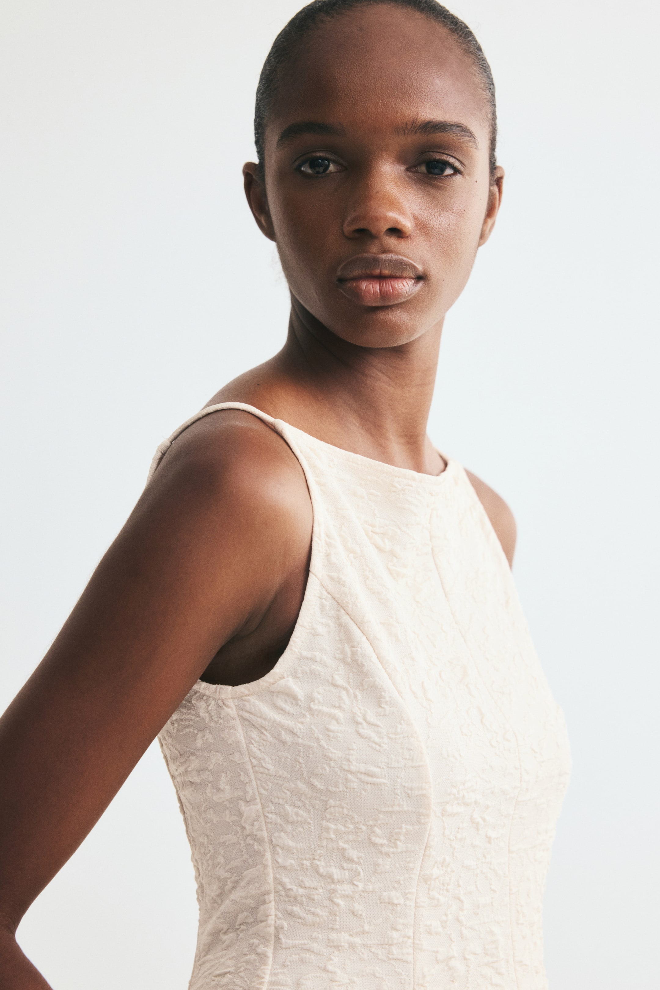 Textured Peplum Top