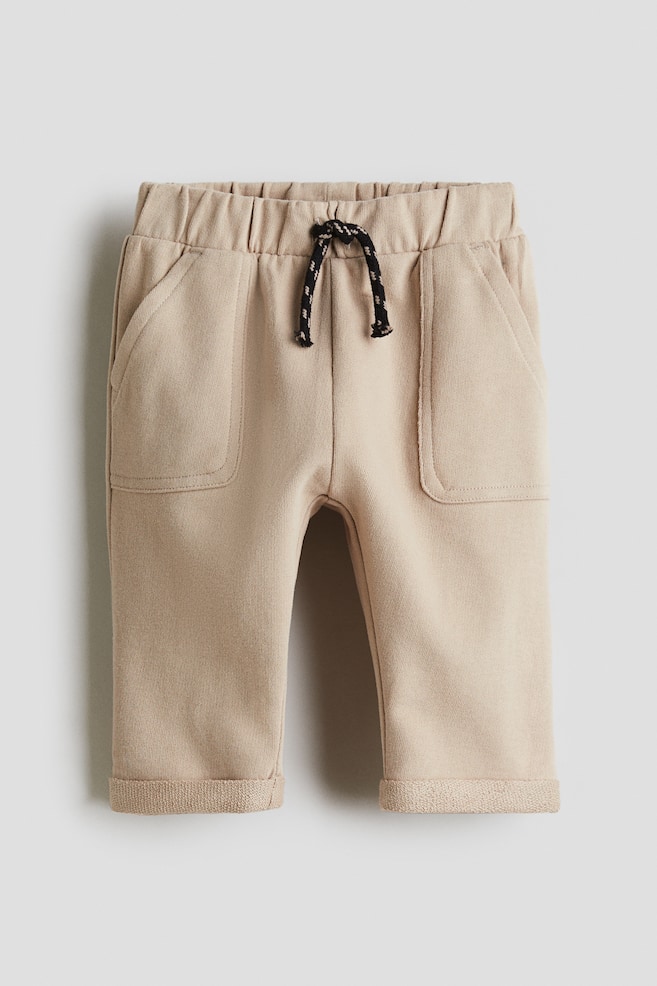 Sweatpants - Beige/Dark brown - 1