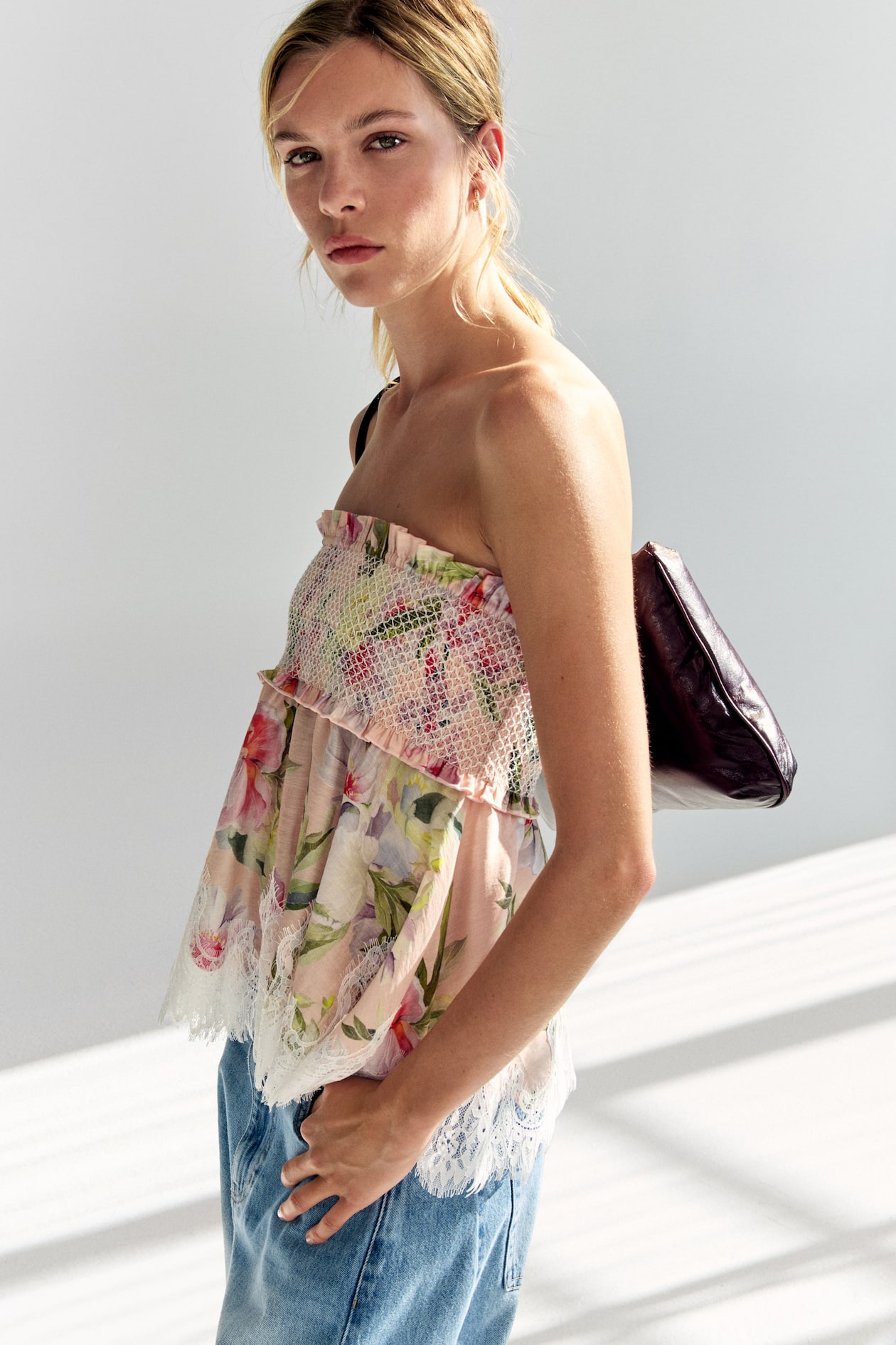 Linen-Blend Bandeau Top - image 2