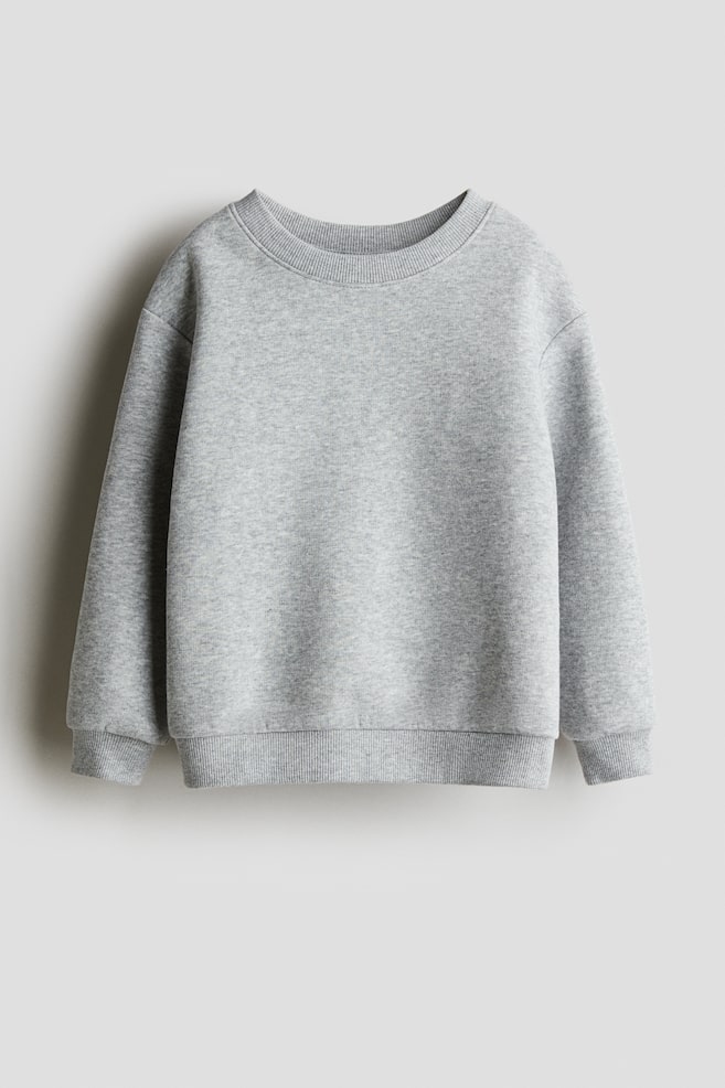 Sweatshirt - Light grey marl/Dark green/Dark blue - 1
