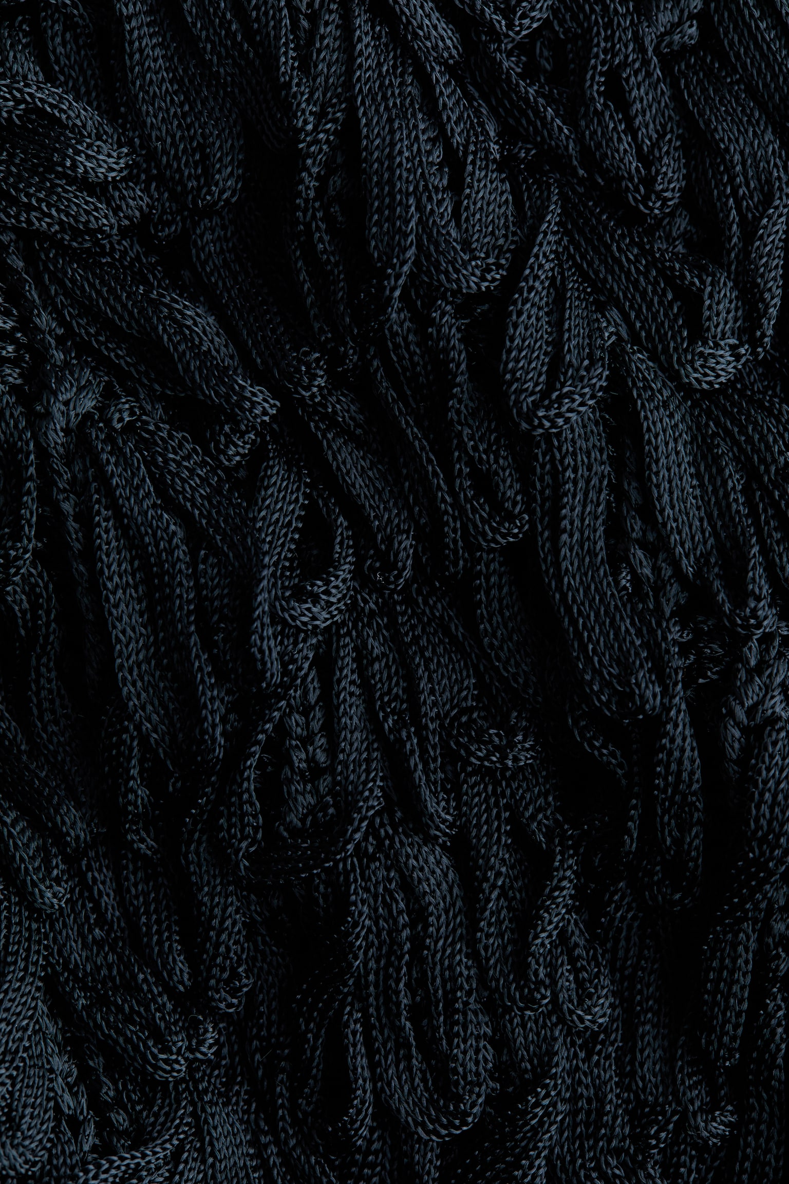 Fringed rib-knit cape - Black - 3