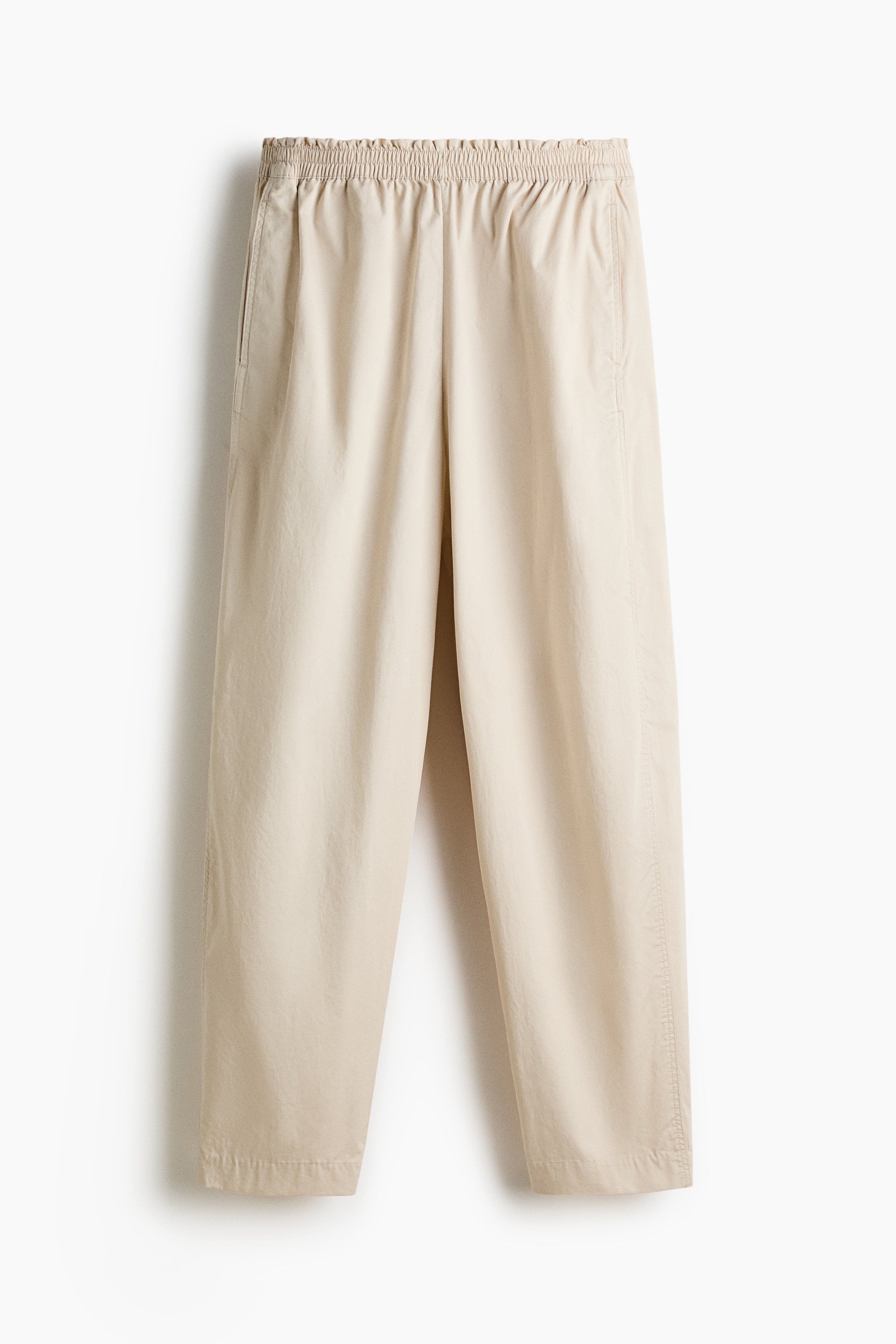 Ankle-length pull-on trousers - Light beige/Black/Brown