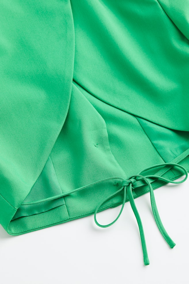 Tie-detail cropped blazer - Green/Black - 3