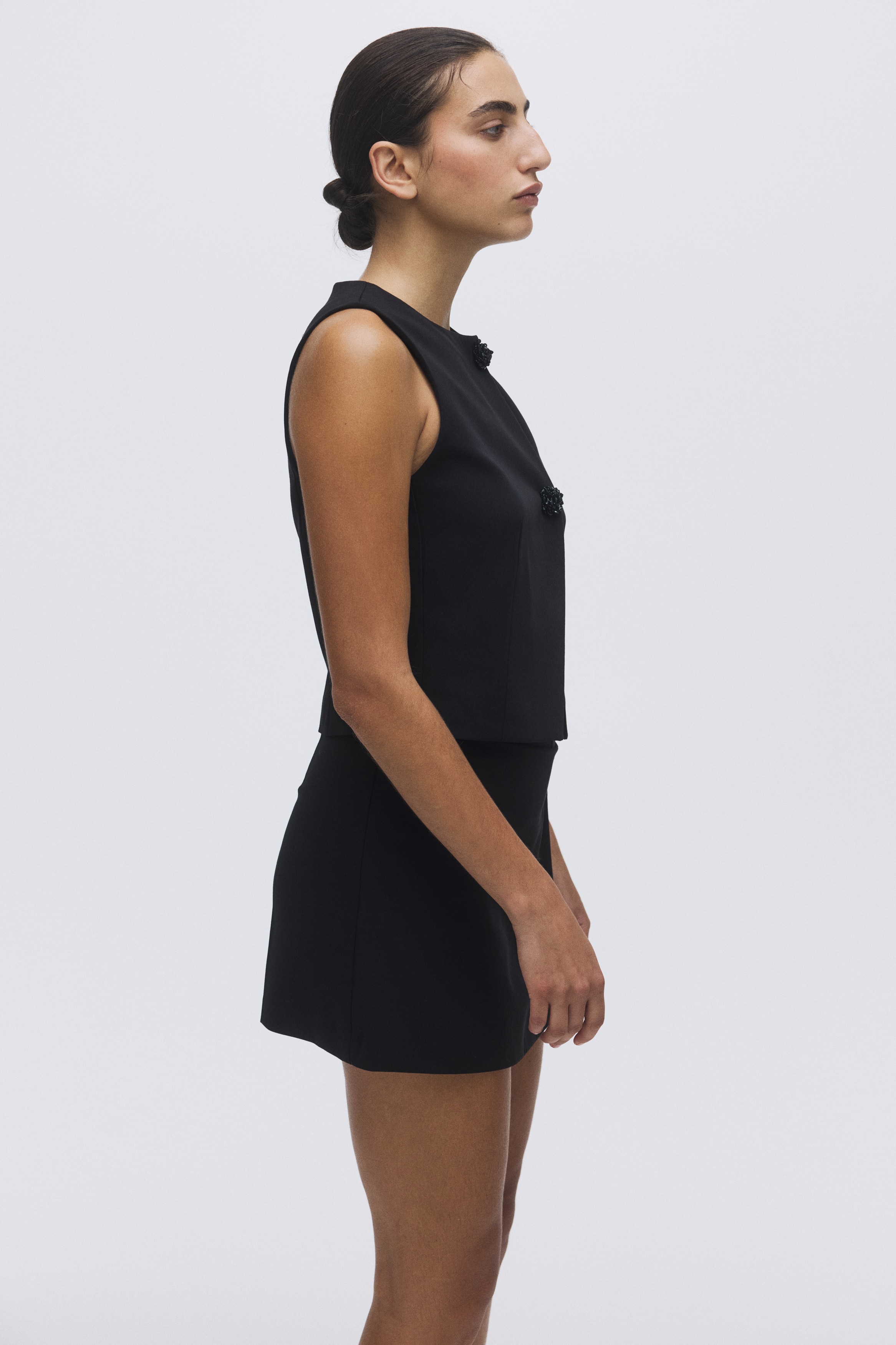 Asymmetric wrap waistcoat