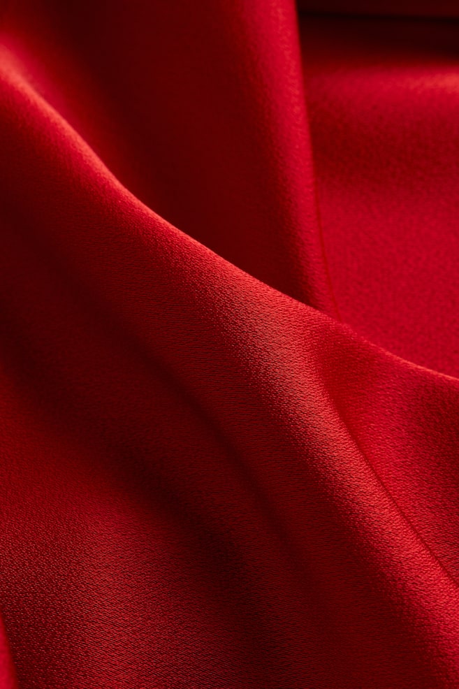 Drapiertes Kleid - Rot/Schwarz - 7