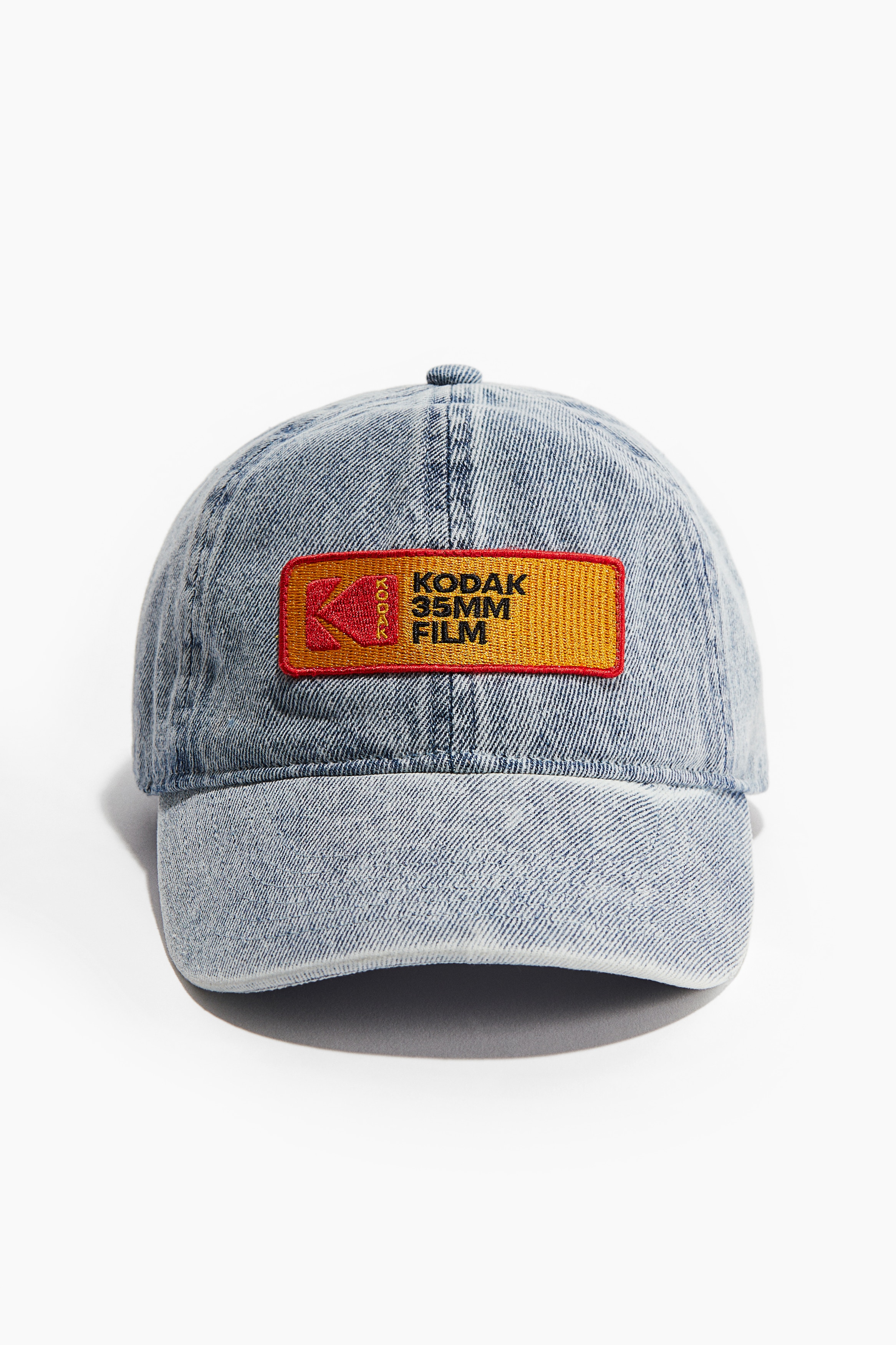 Patch-detail twill cap - Light denim blue/Kodak