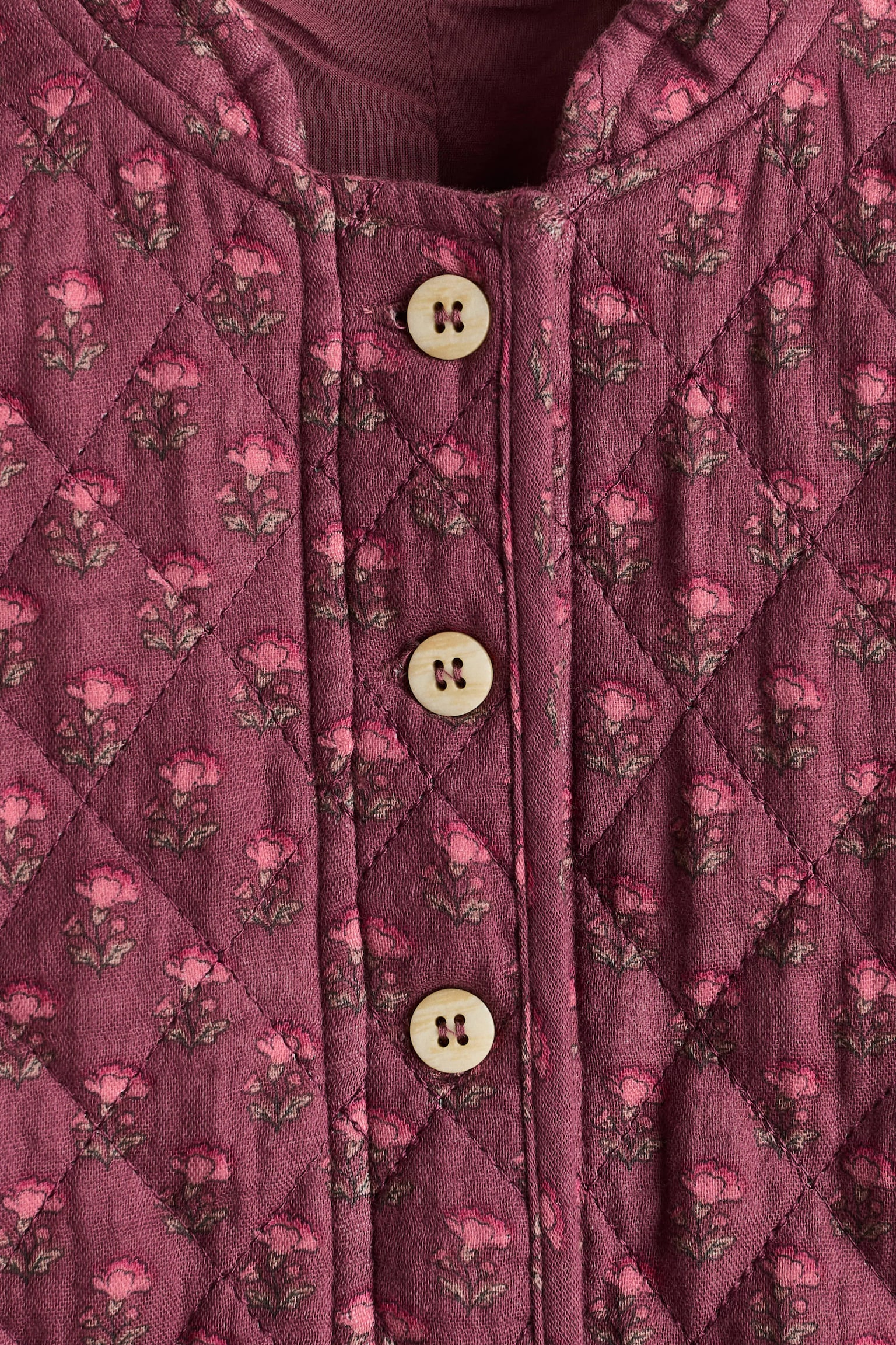 Куртка H&M Quilted Cotton, цвет: Сливовый / С принтом — фото 7