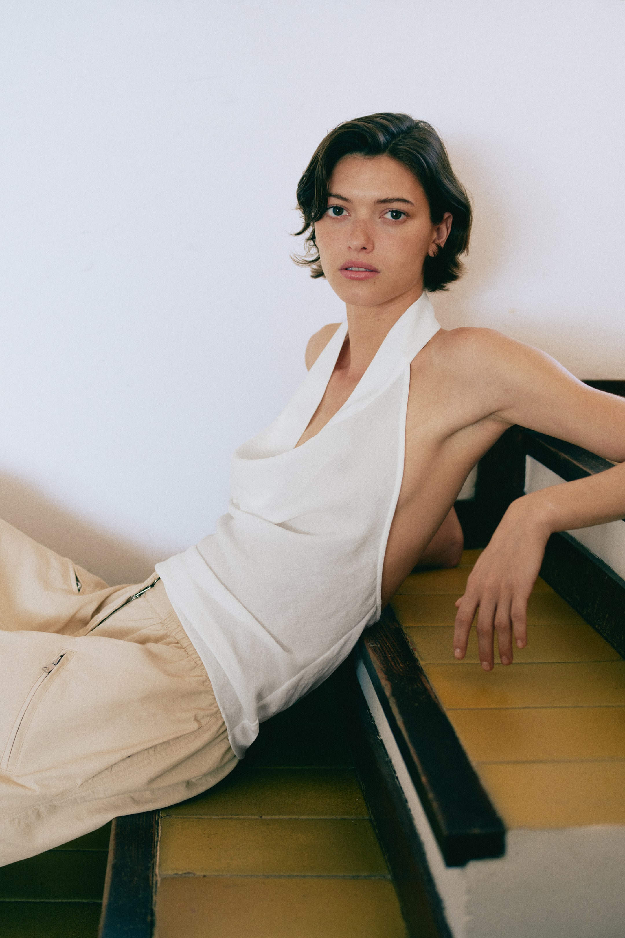 Cowl-Neck Halterneck Top