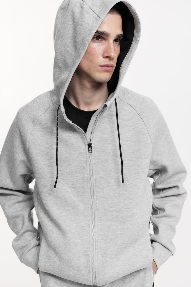 DryMove™ Zip-through sports hoodie - Light grey marl/Black/Dark red/Block-coloured/Dark grey/Block-coloured/dc - 6