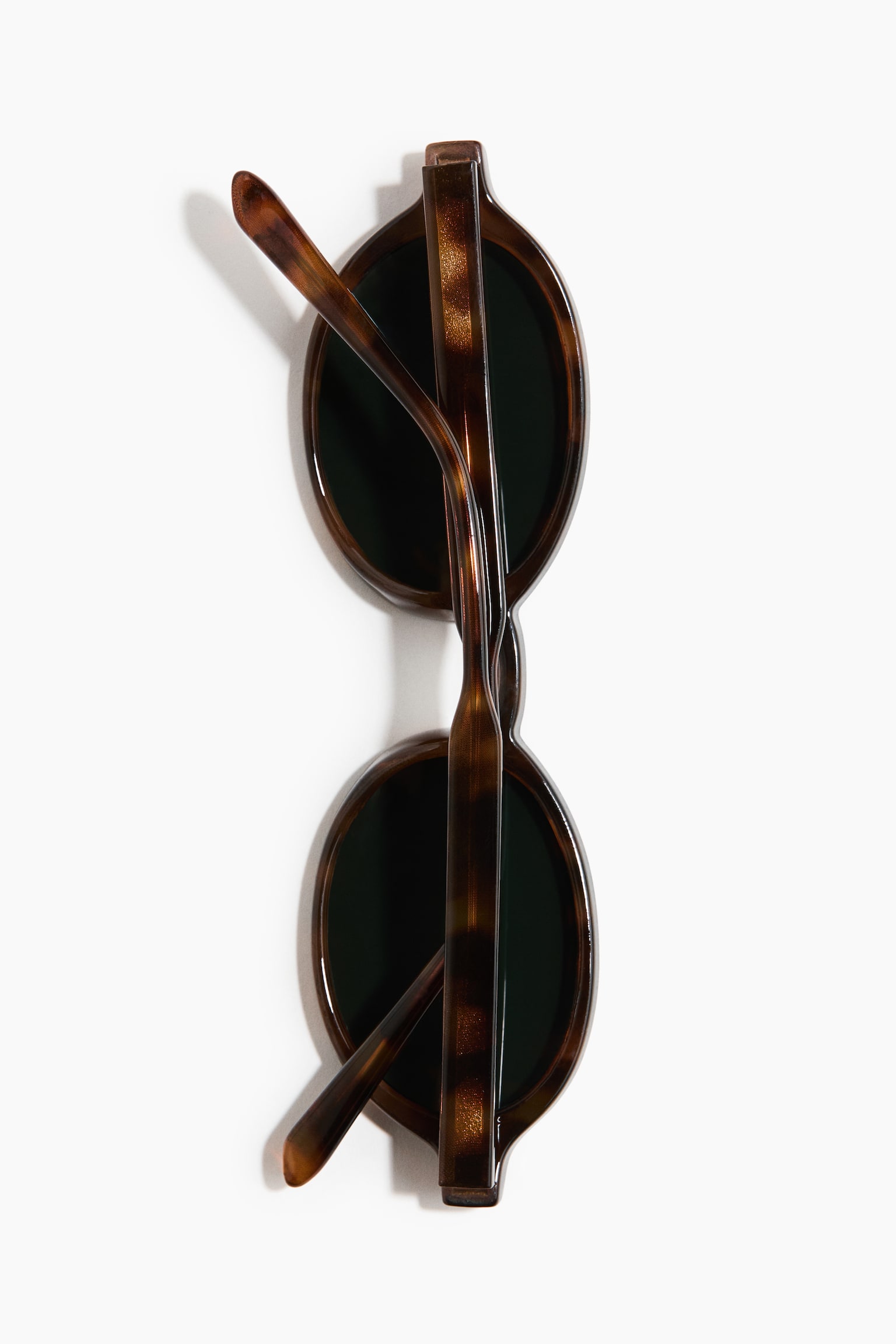 Oval sunglasses - Brown/Tortoiseshell pattern/Black - 2