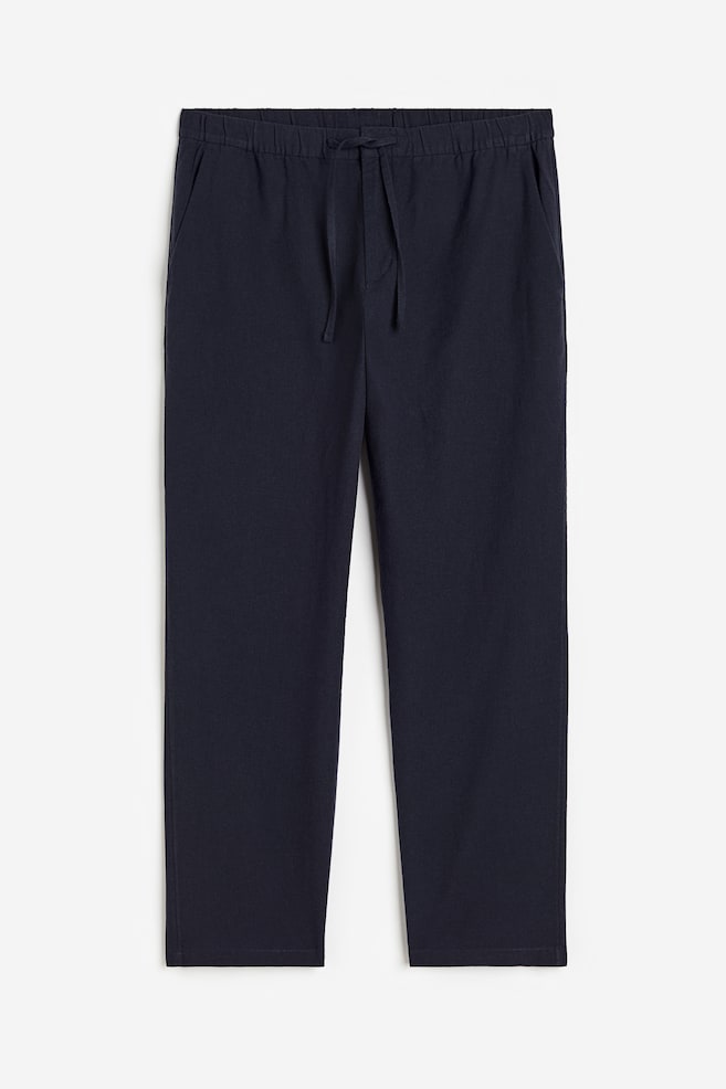 Regular Fit Linen-blend trousers - Dark blue/Cream/Black/Light beige/Striped/dc/dc/dc/dc - 2