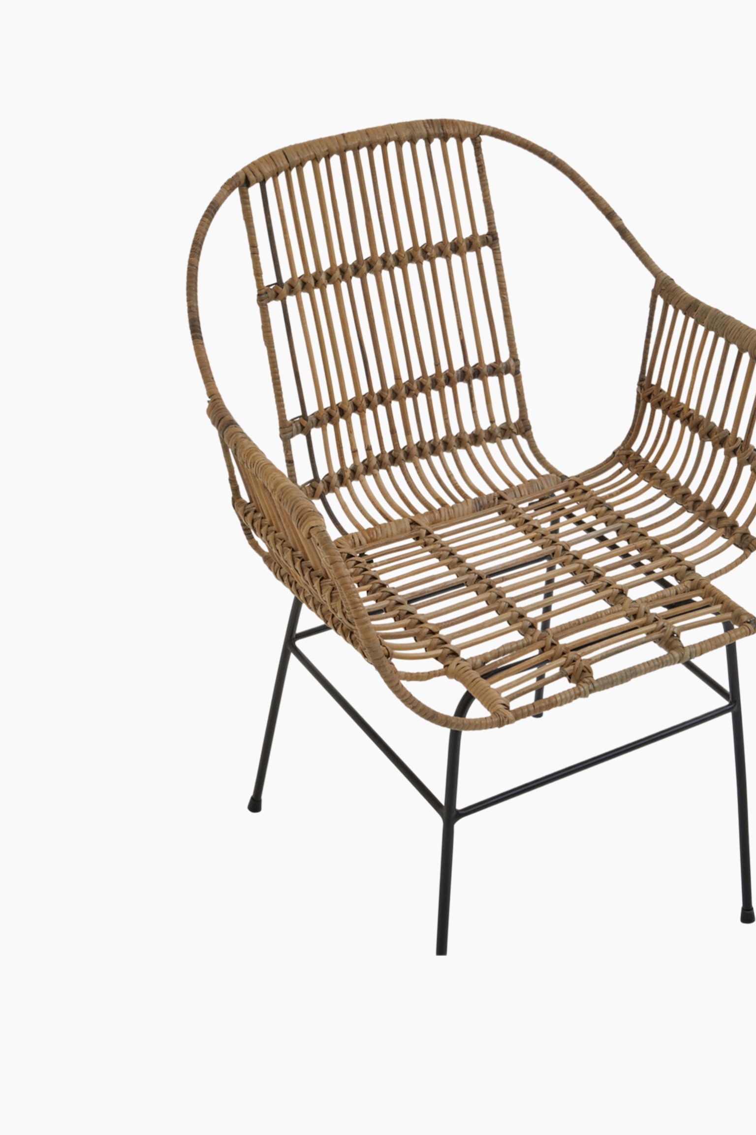 Java Rattan And Metal Armchair Chair - Natural - 7