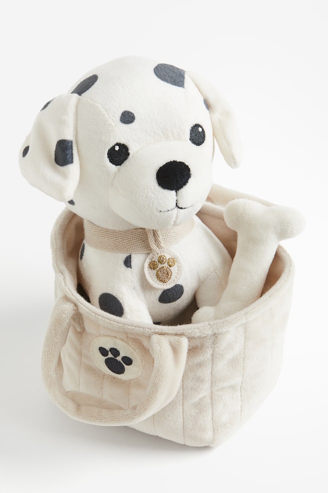 Dog soft toy with bag - White - 3
