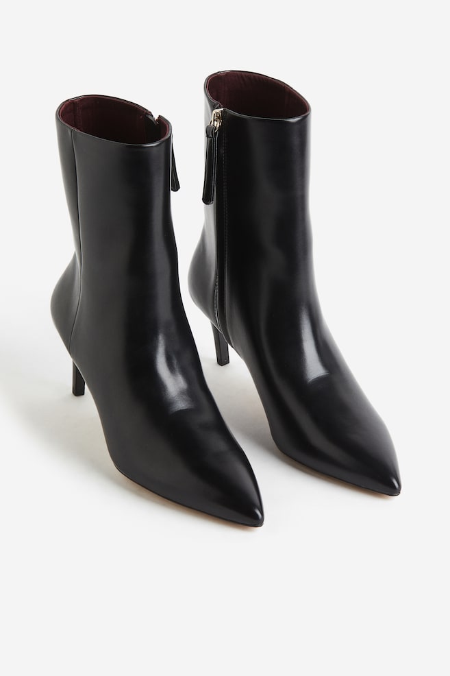 Heeled boots - Black/Beige/Snakeskin-patterned/Light beige - 2