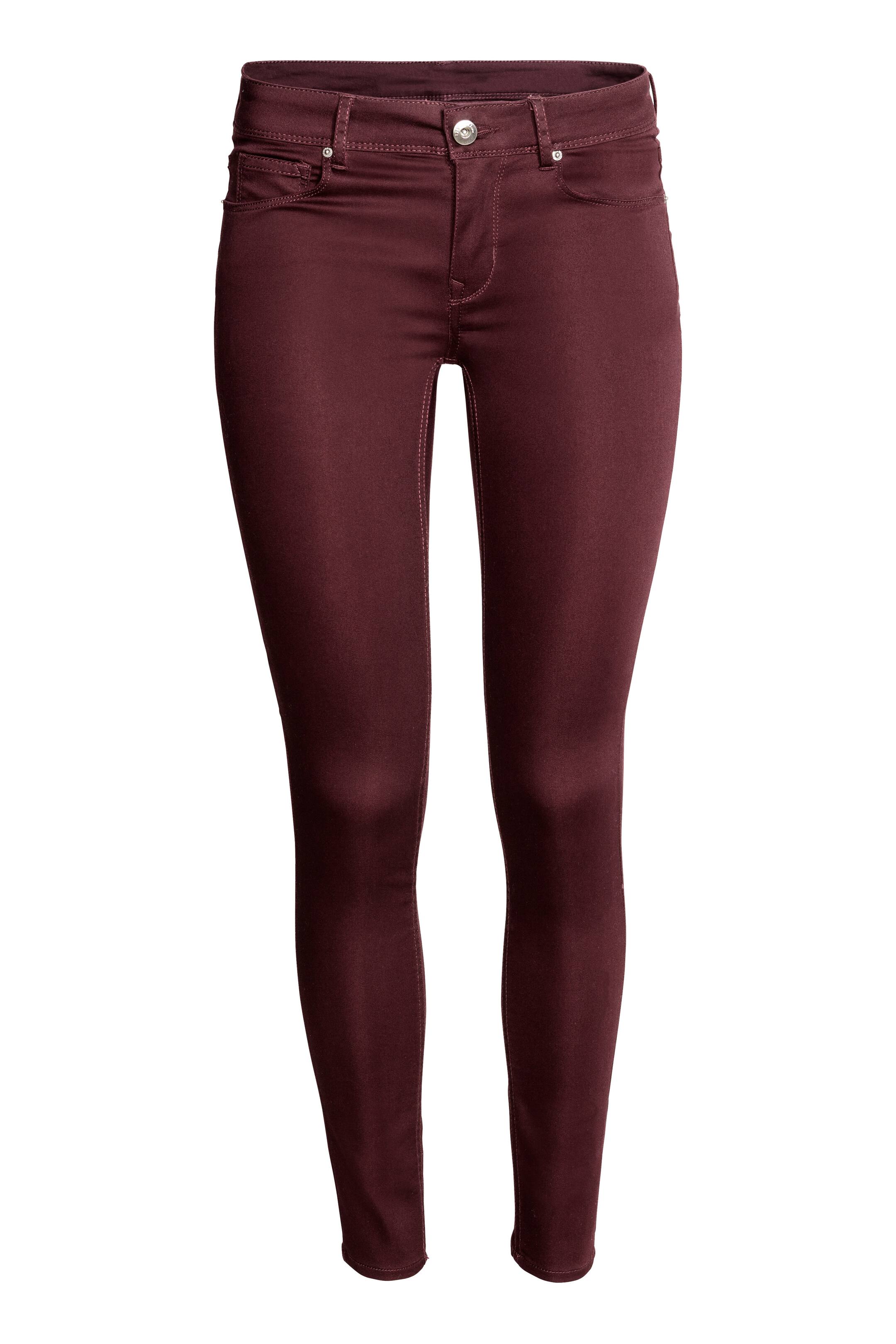 Grotere afbeelding bekijken: Super Skinny Regular Jeans - Donkerrood - DAMES | H&M BE 1