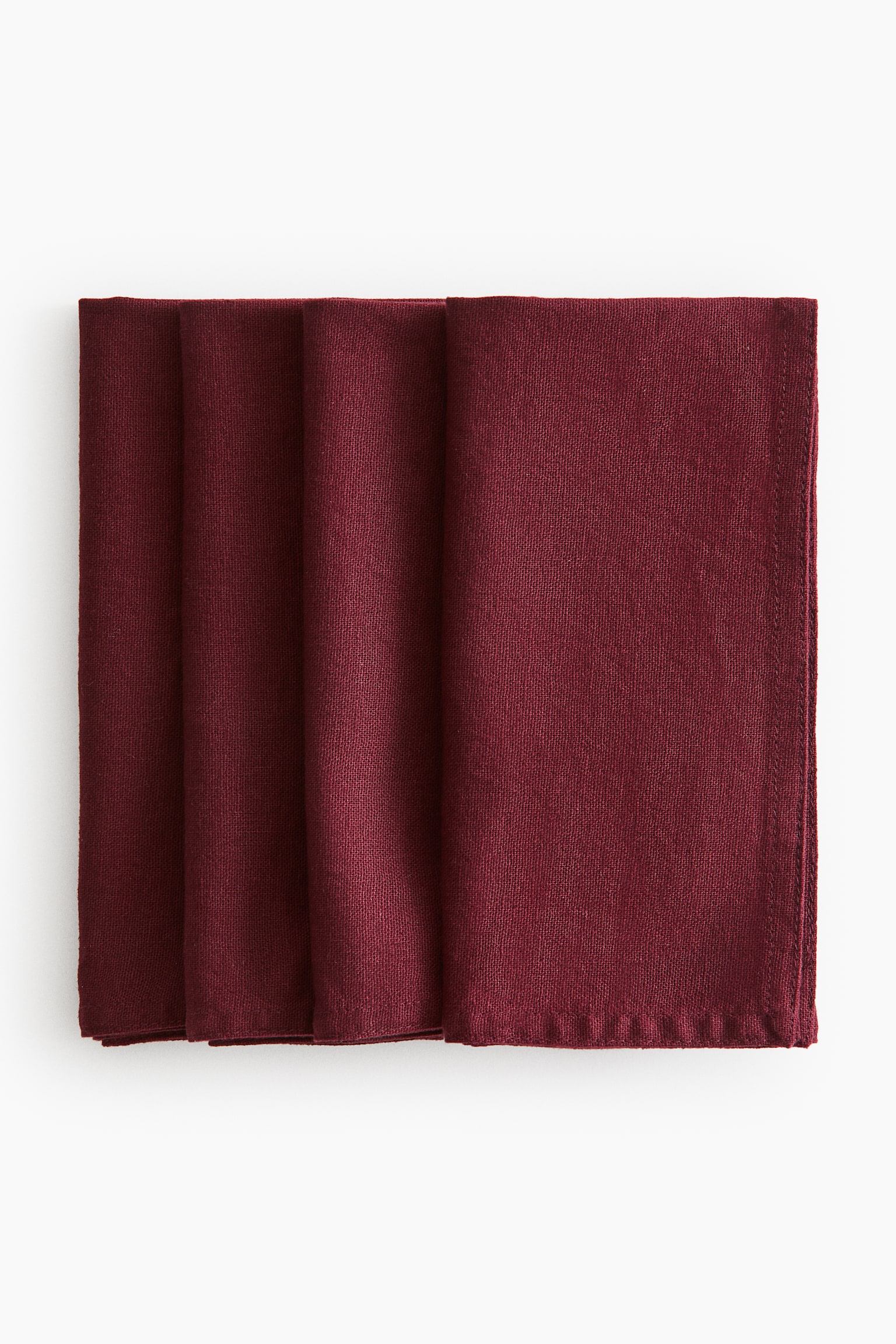 4-Pack Linen-Blend Napkins - Burgundy/Light dusty blue/White/Dark brown/Beige
