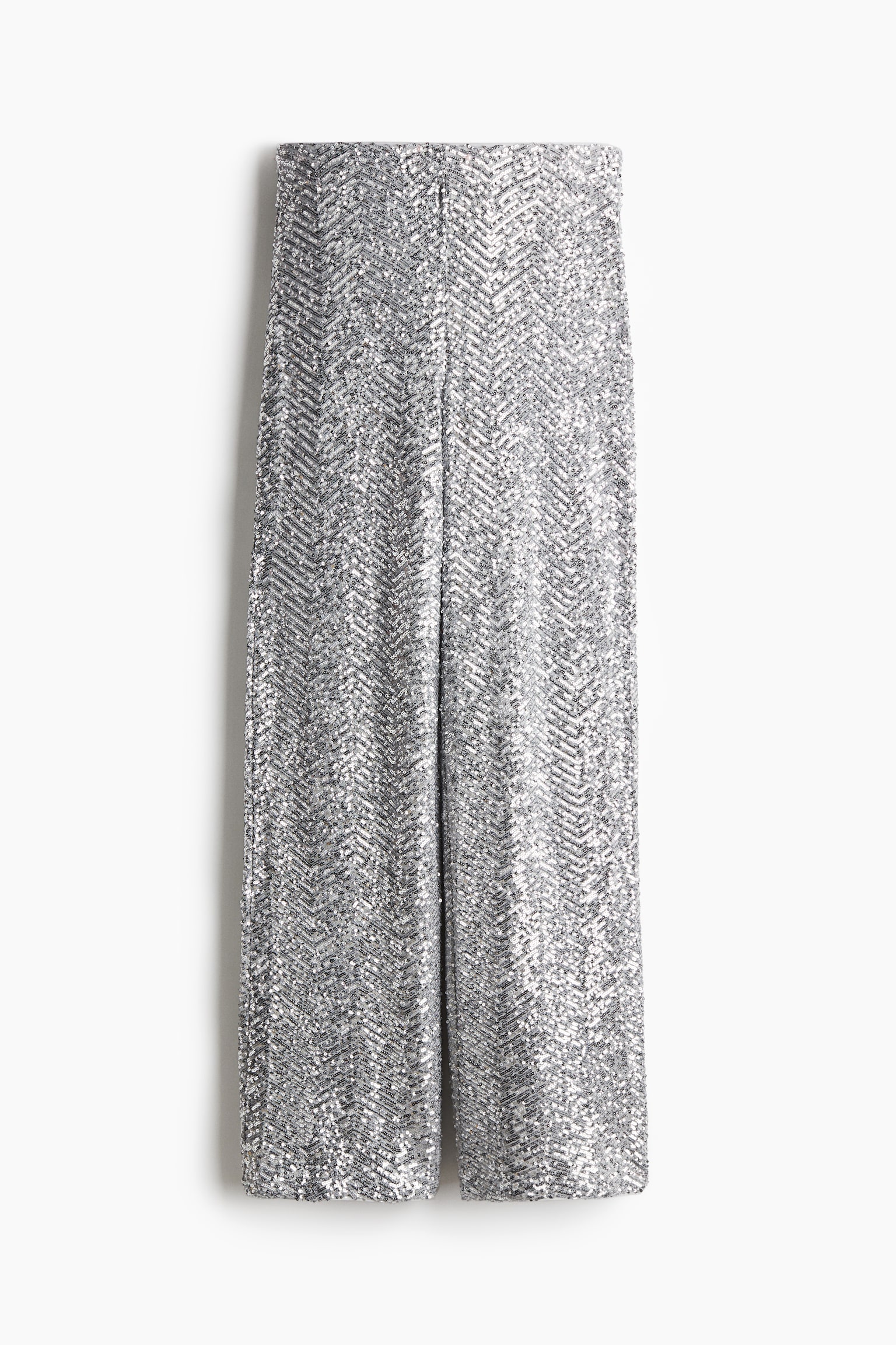 Sequin Pants - Silver-coloured/Herringbone-patterned/Black/Herringbone pattern - 2