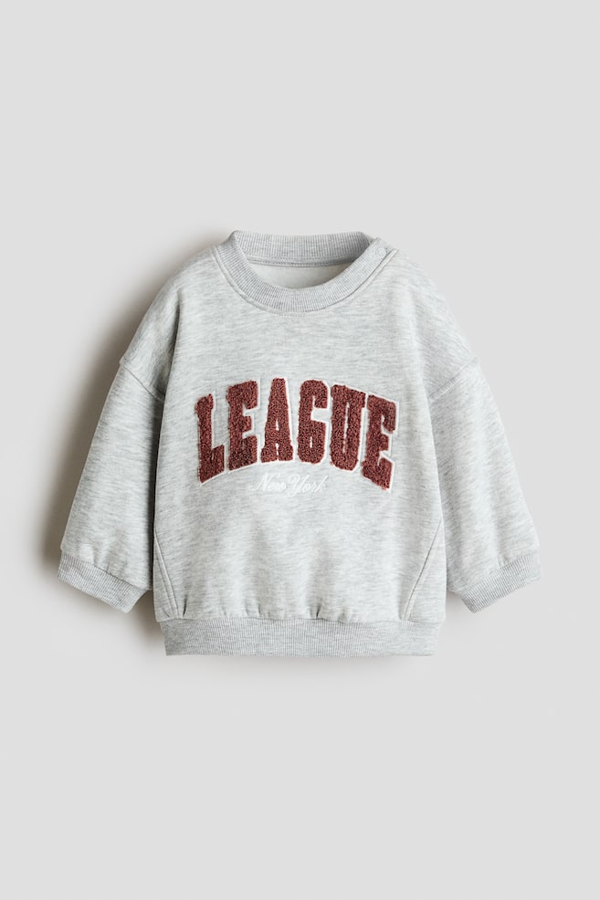 Felpa con motivo decorativo - Grigio chiaro/League - 1