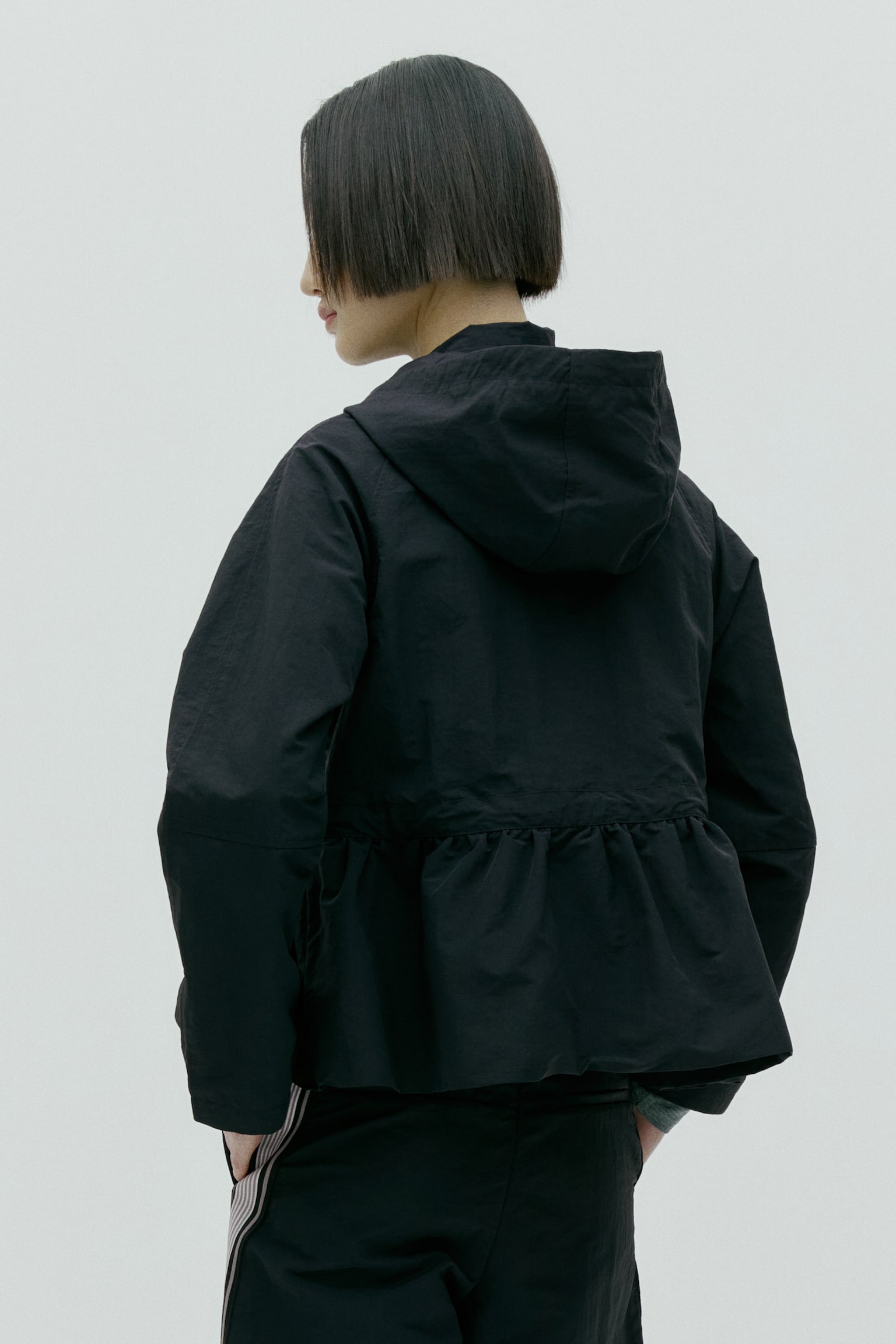 ペプラムウインドブレーカー - ブラック - 3