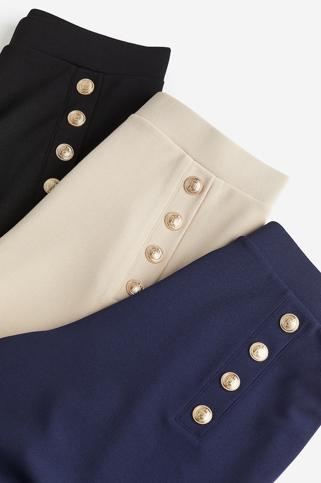 Button-front trousers - Black/Navy blue/Beige - 6