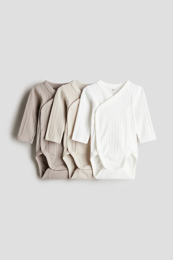 Детское боди H&M на запах в рубчик (3 шт.)