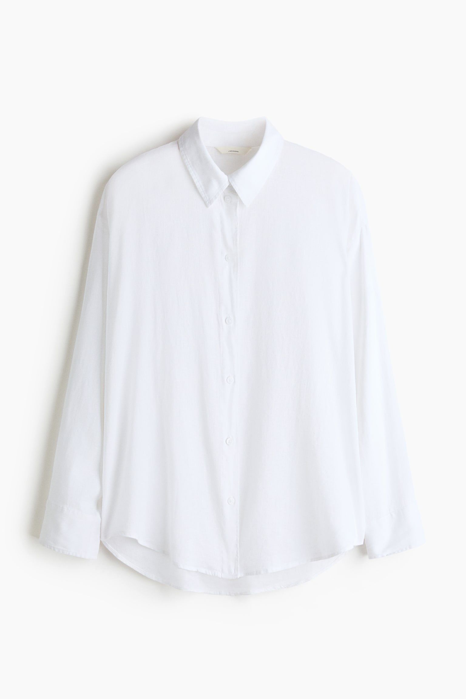 Dolman-Sleeved Linen-Blend Shirt - White/Blue/striped - 1