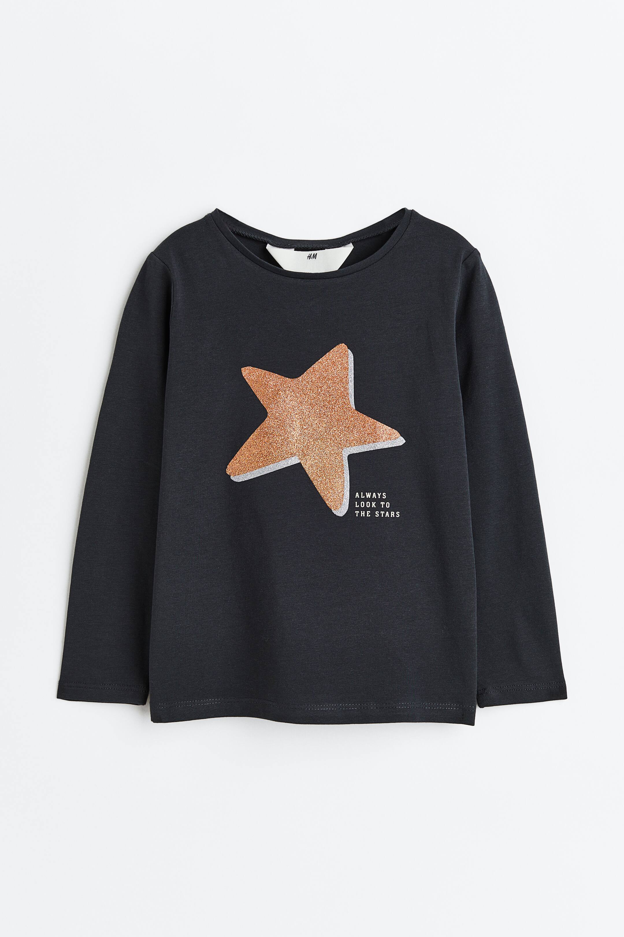 Xem ảnh lớn hơn: Áo jersey in hình - Màu đen/Ngôi sao - Kids | H&M VN 1