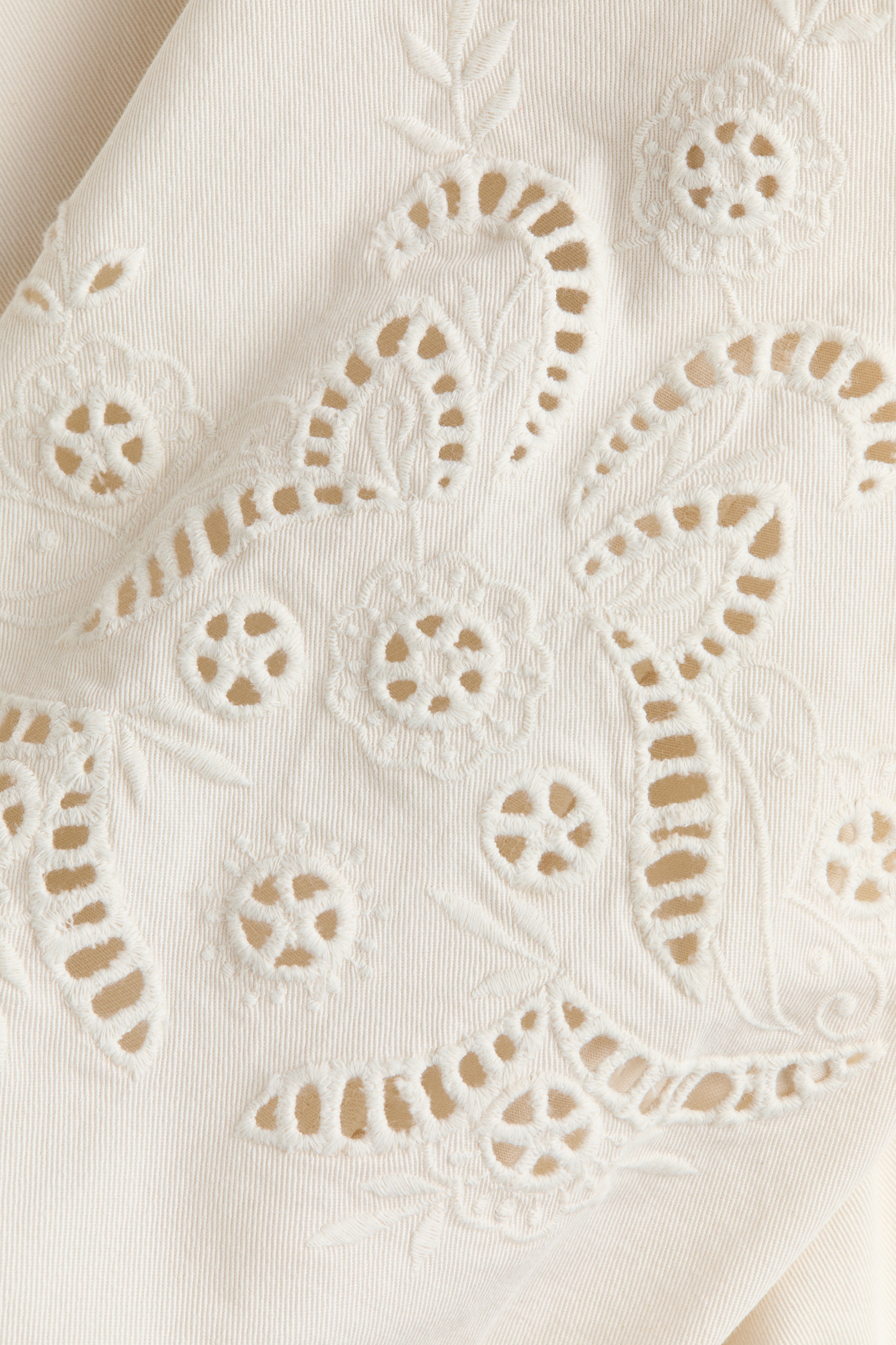 Женские куртки H&M Eyelet-Embroidered Jacket with Tie Detail — фото 7
