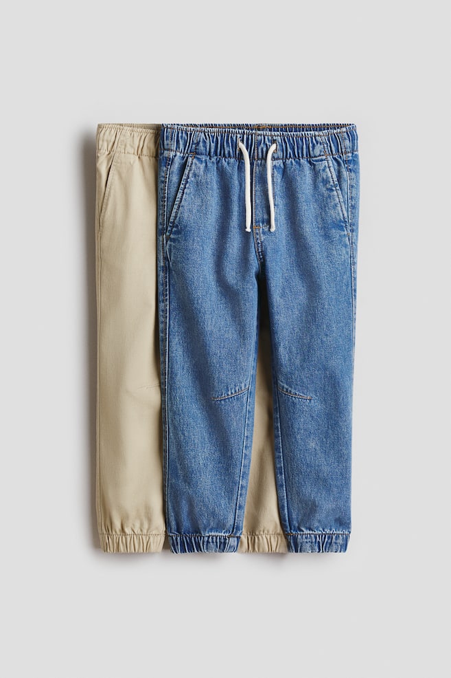 2-Pack Cotton Joggers - Denim blue/beige/Brown/denim blue/Light denim blue/green/Light denim blue/navy blue - 1