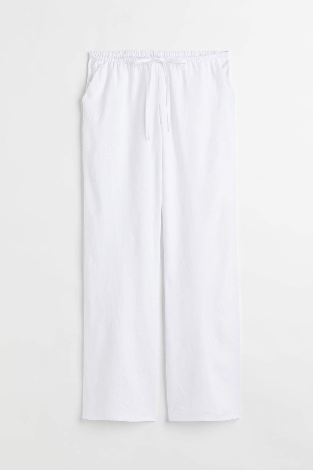 Linen-blend Pull-on Pants - White - Ladies | H&M US