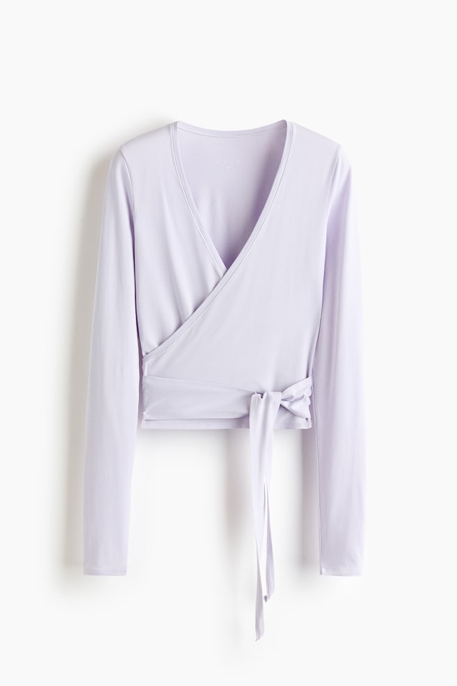 Sports Wrap Top in Modal - Lilac/Black/Ivory white/Chocolate plum/Plum purple/Apricot/Warm brown/Ivory - 1