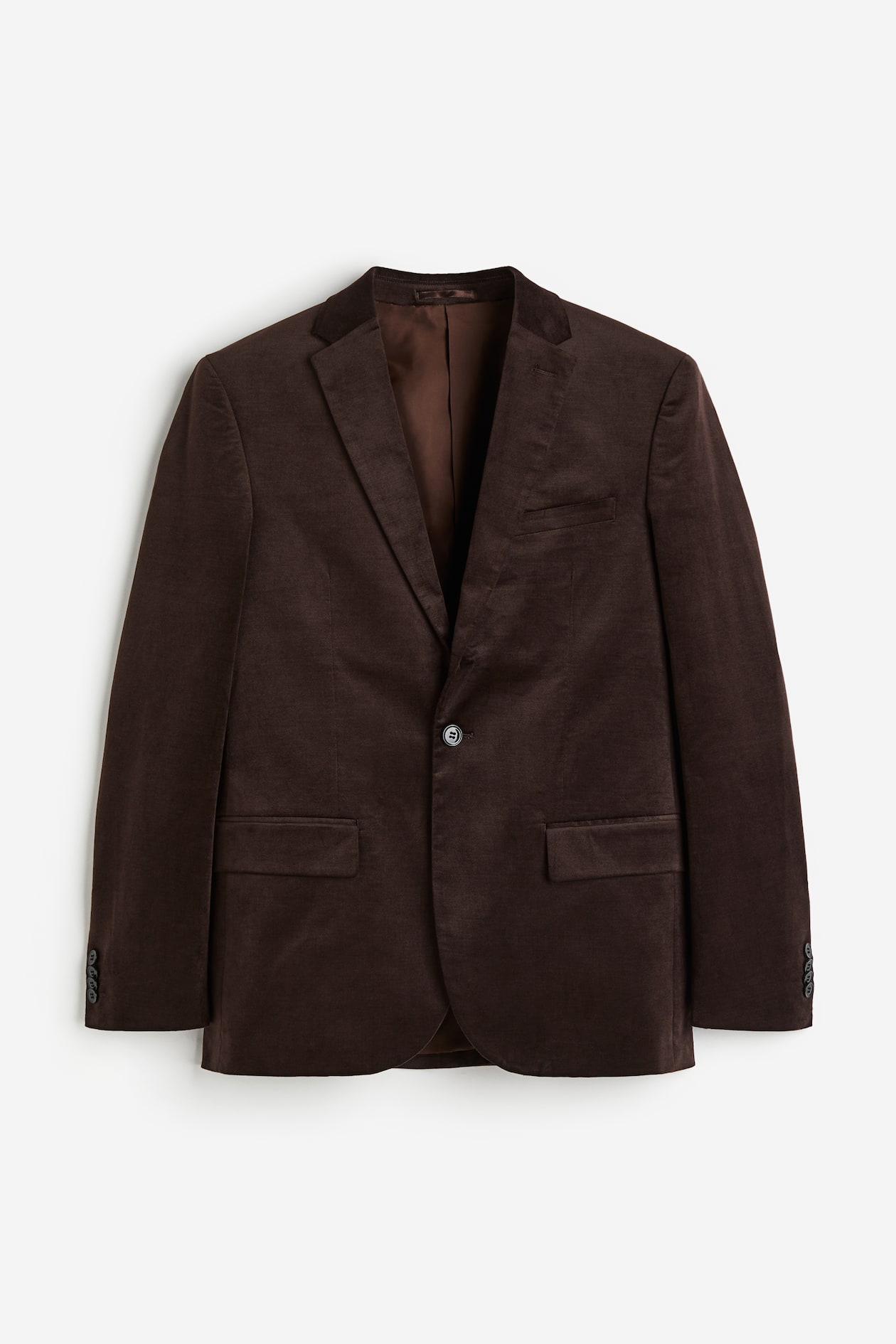 スリムフィット ベルベットジャケット - ダークブラウン - Men | H&M JP