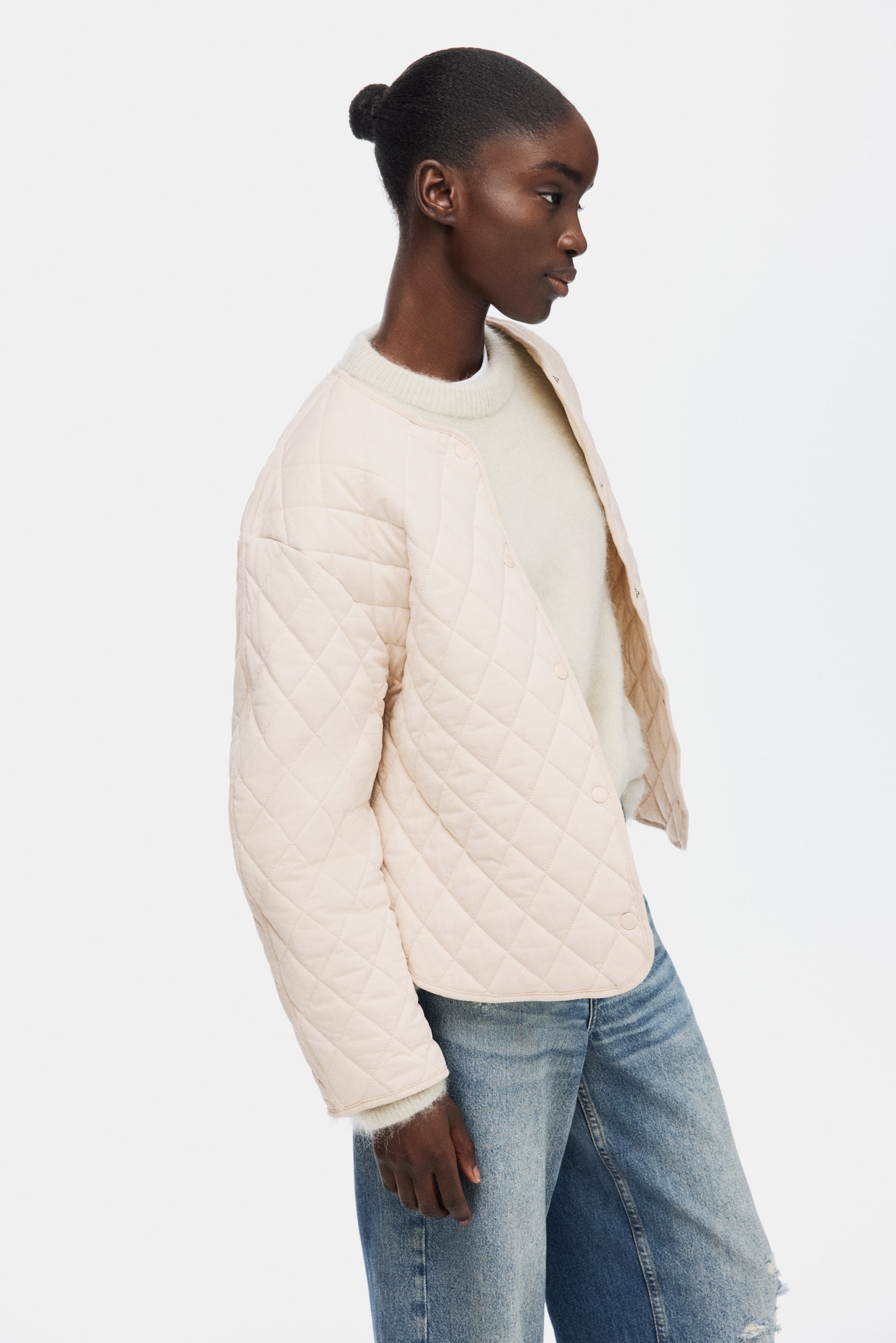 Quilted jacket - Light beige - 4