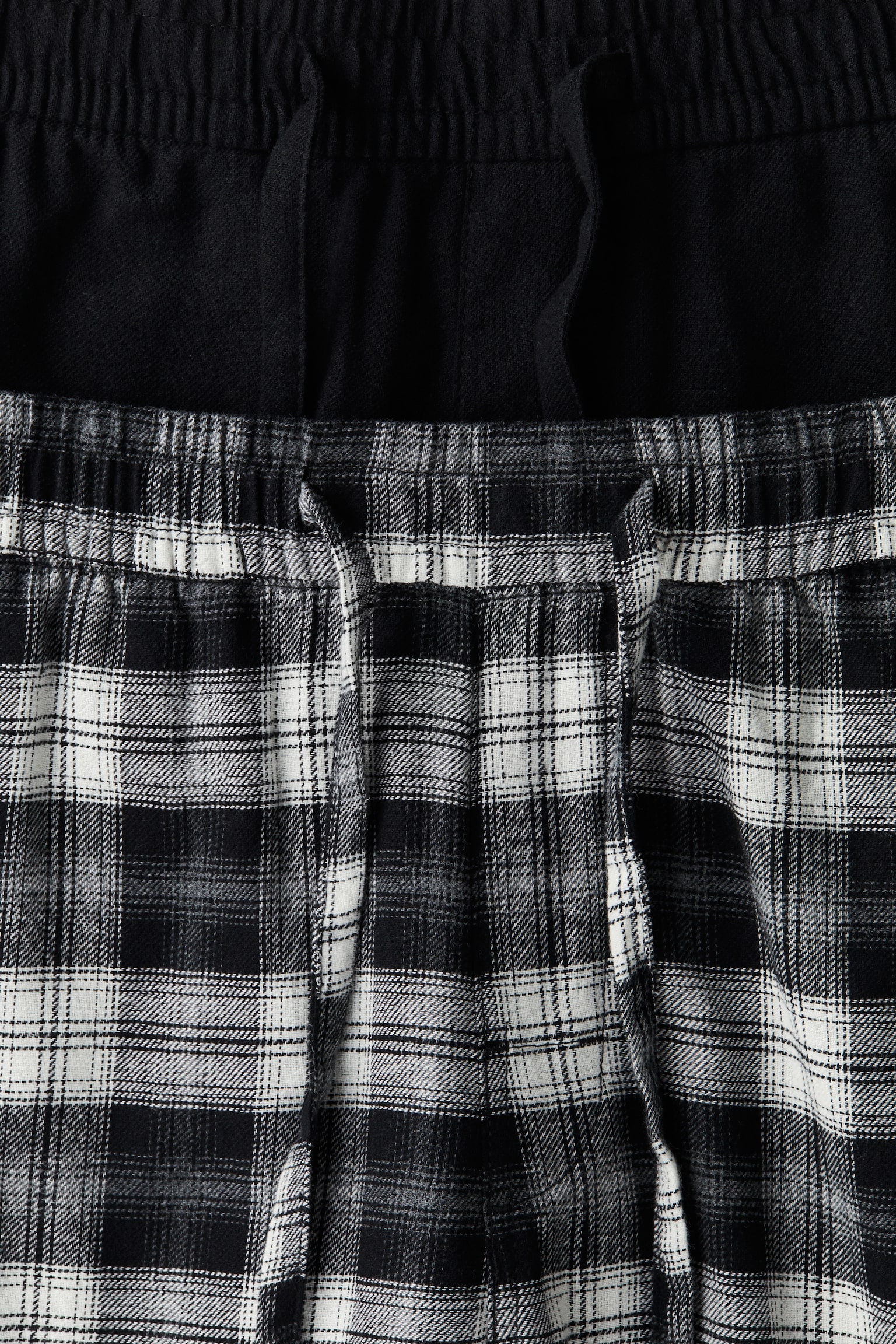 2-pack flannel pyjama bottoms - Black/White checked - 5