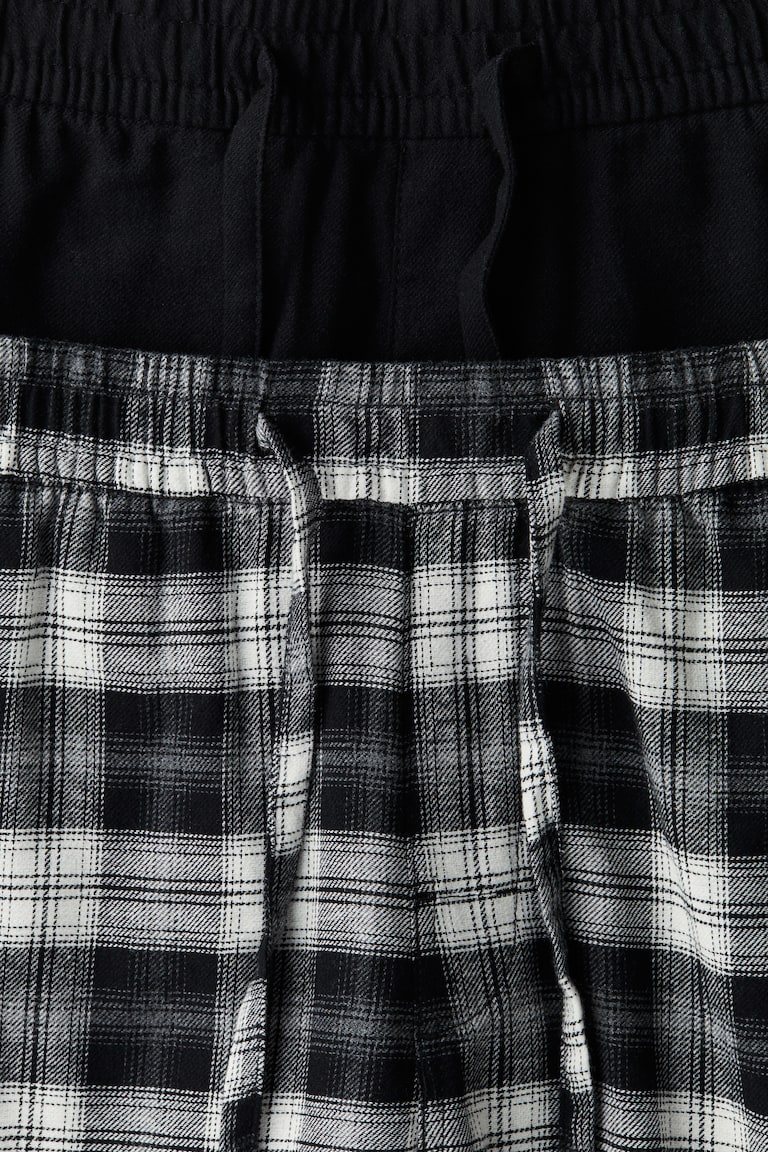 2-pack Flannel Pyjama Pants Black/White check Men H&M AU - Main Image