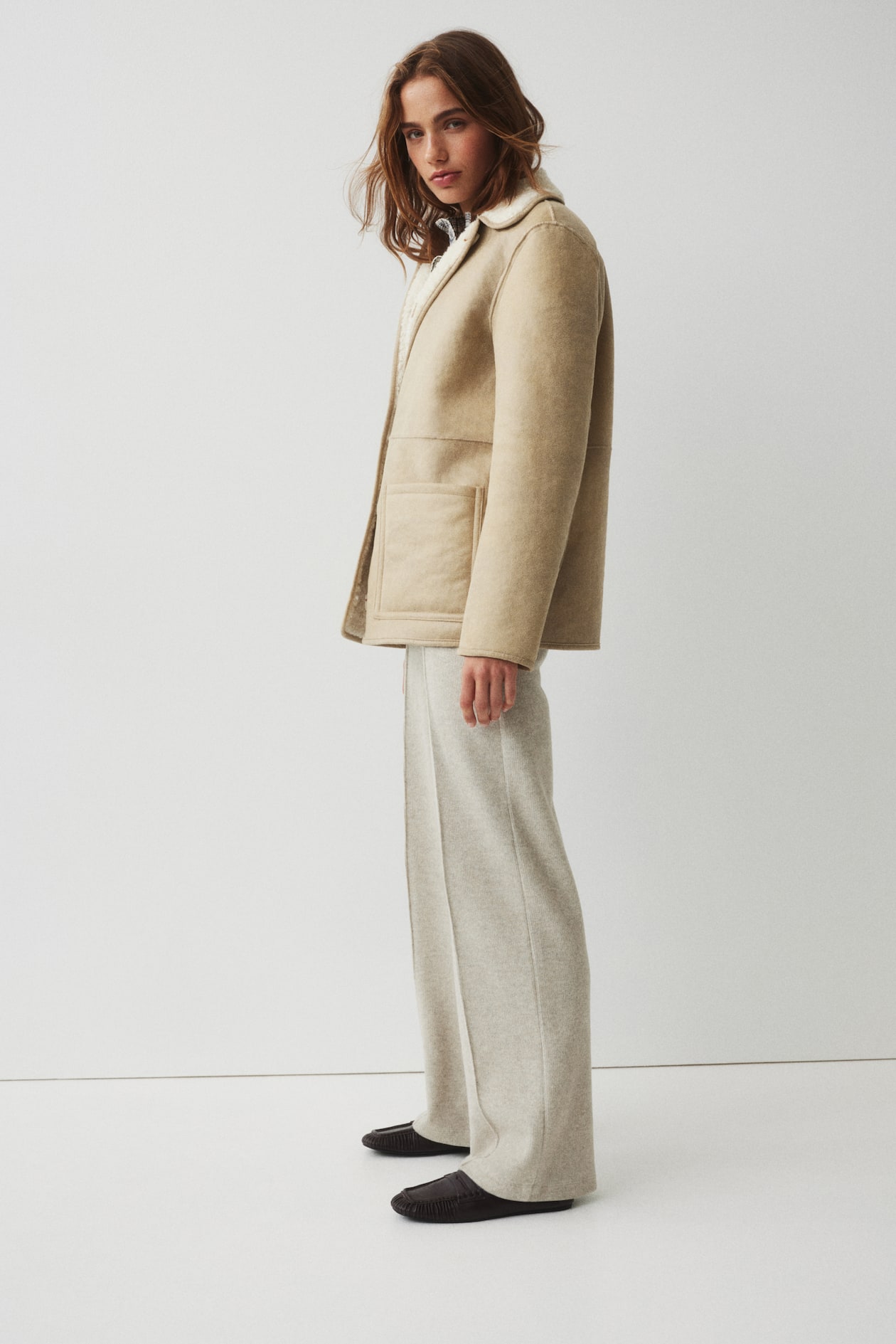 Rib-Knit Creased Pants - image 5
