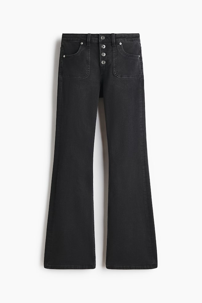 Flared Regular Jeans - Washed black/Light denim blue - 1