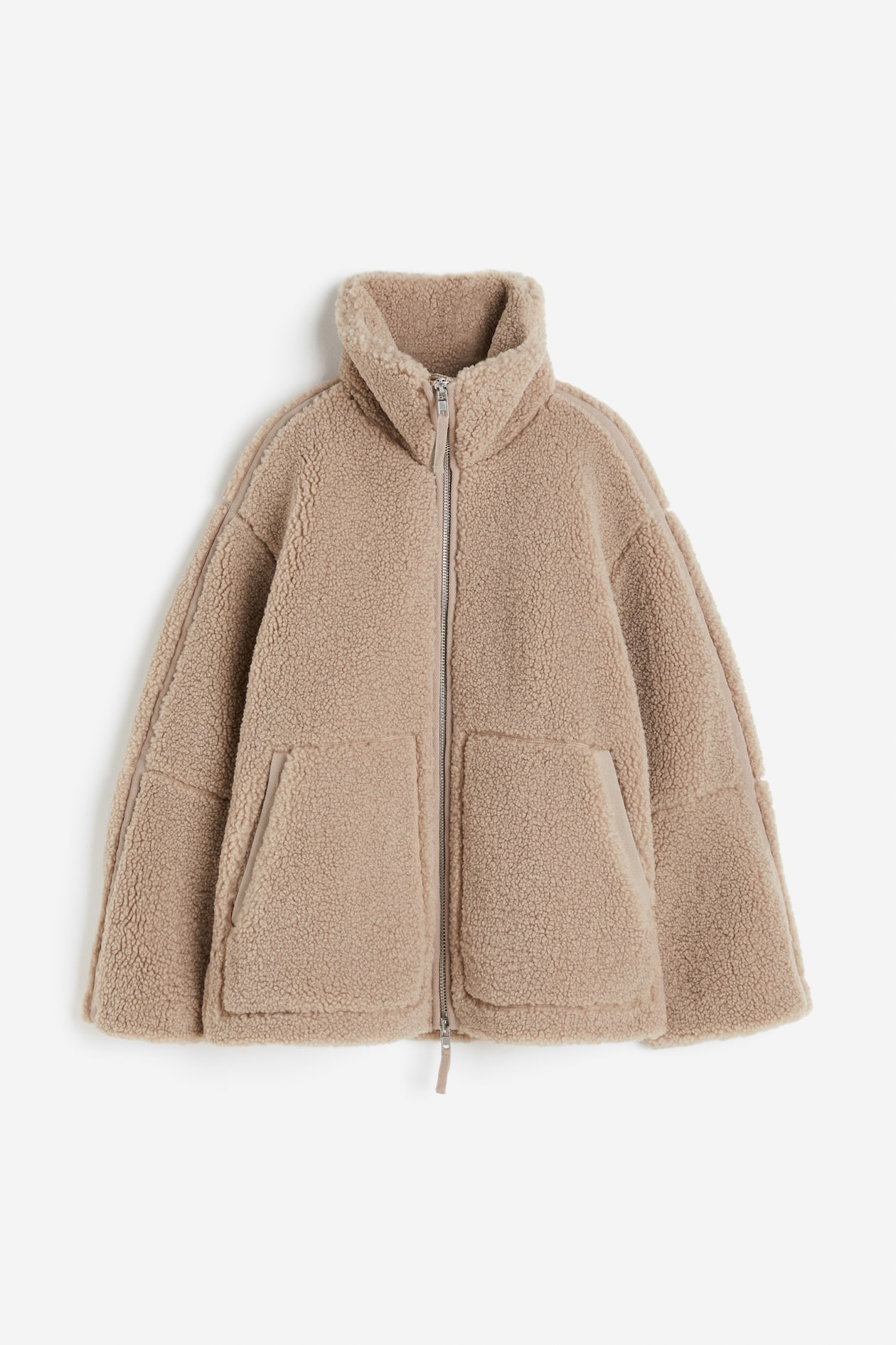 Teddy Fleece Jacket Beige Ladies H&M US