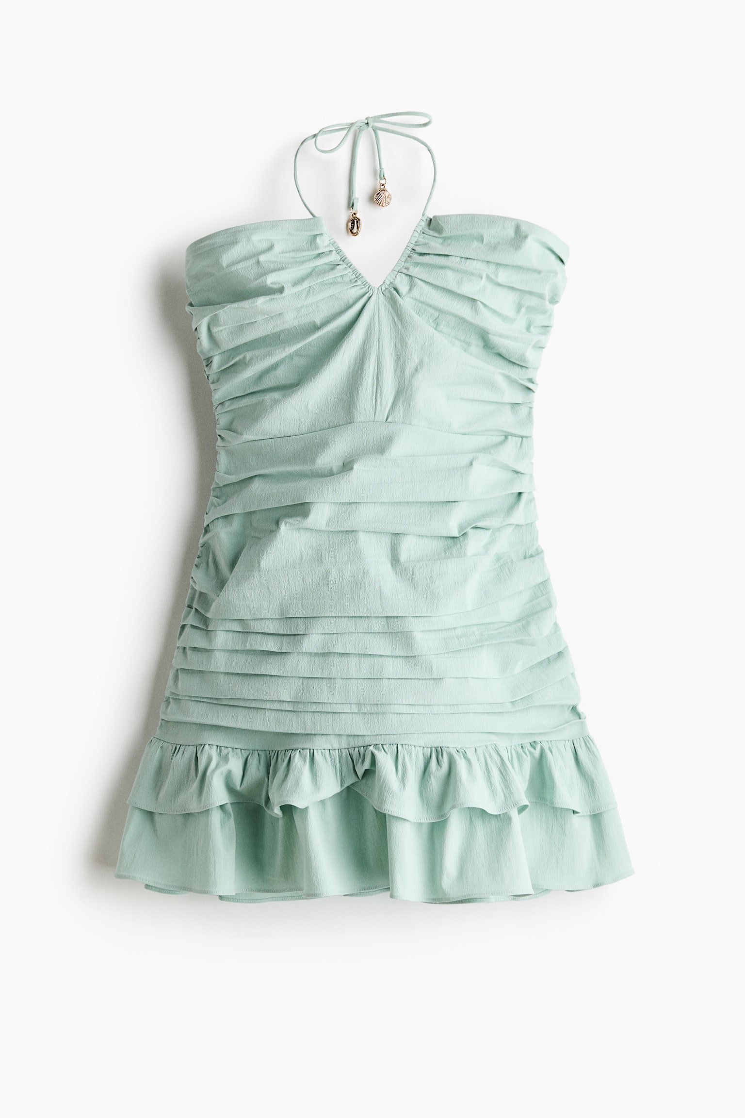 Ruched bandeau dress - Light dusty green - 2