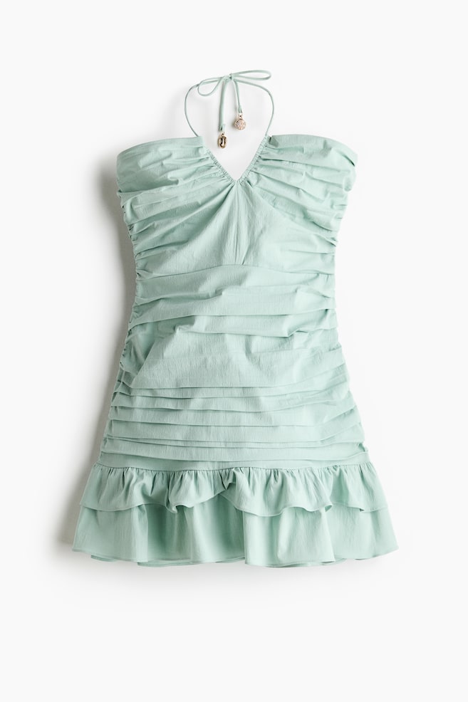 Ruched Bandeau Dress - Light dusty green - 1
